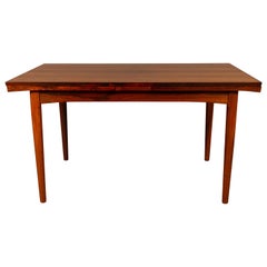 Vintage Danish Rosewood Dining Table with Extension Leaves 1960s