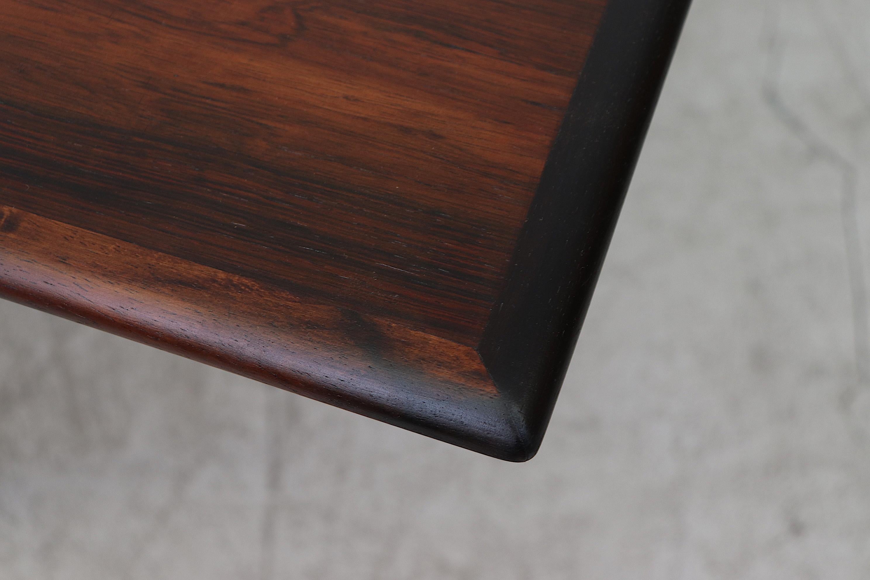 Danish Rosewood Dining Table with Leaf Extension 5