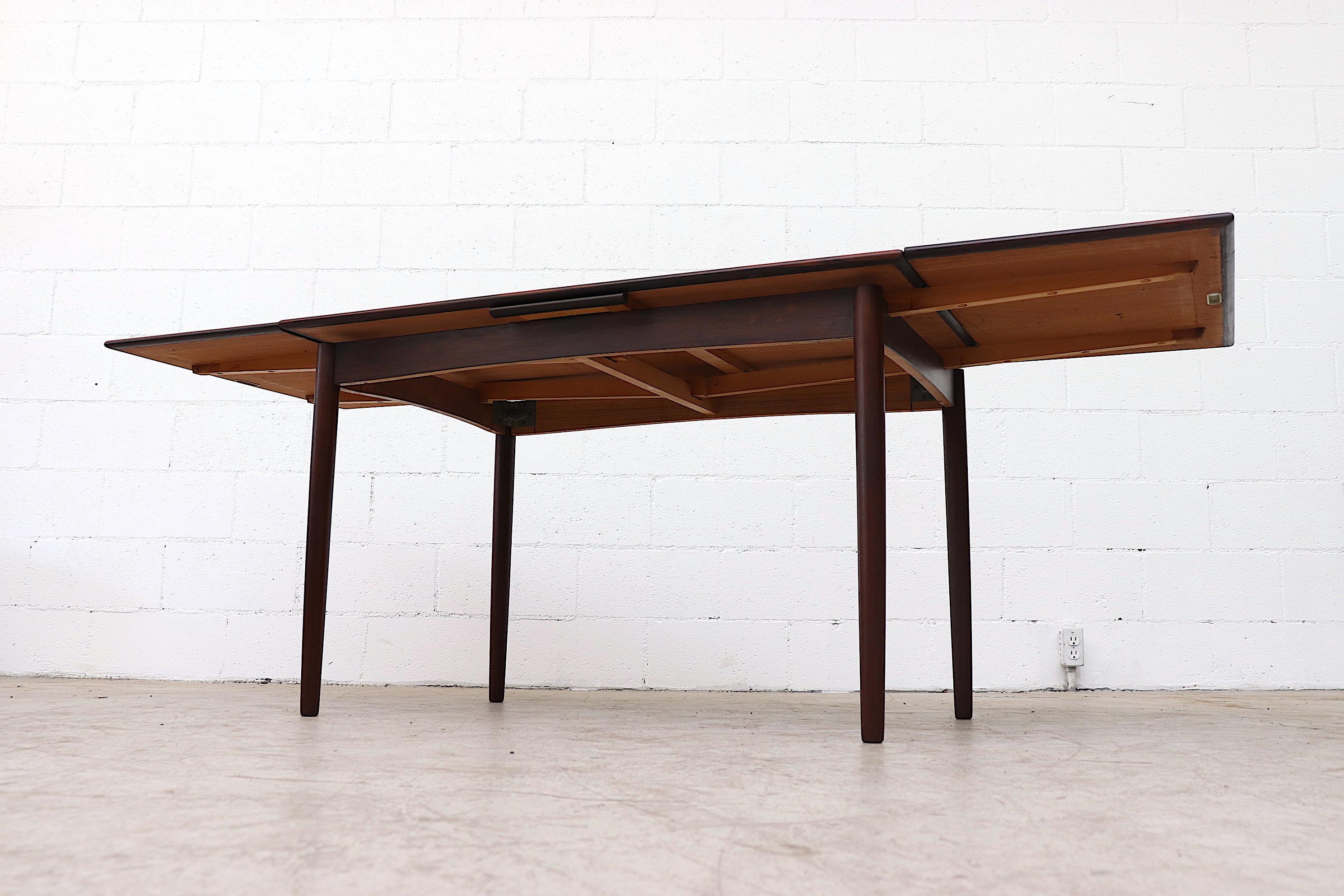 Mid-20th Century Danish Rosewood Dining Table with Leaf Extension