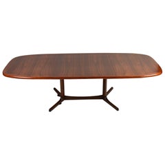 Danish Rosewood Dining Table with Two Leaves