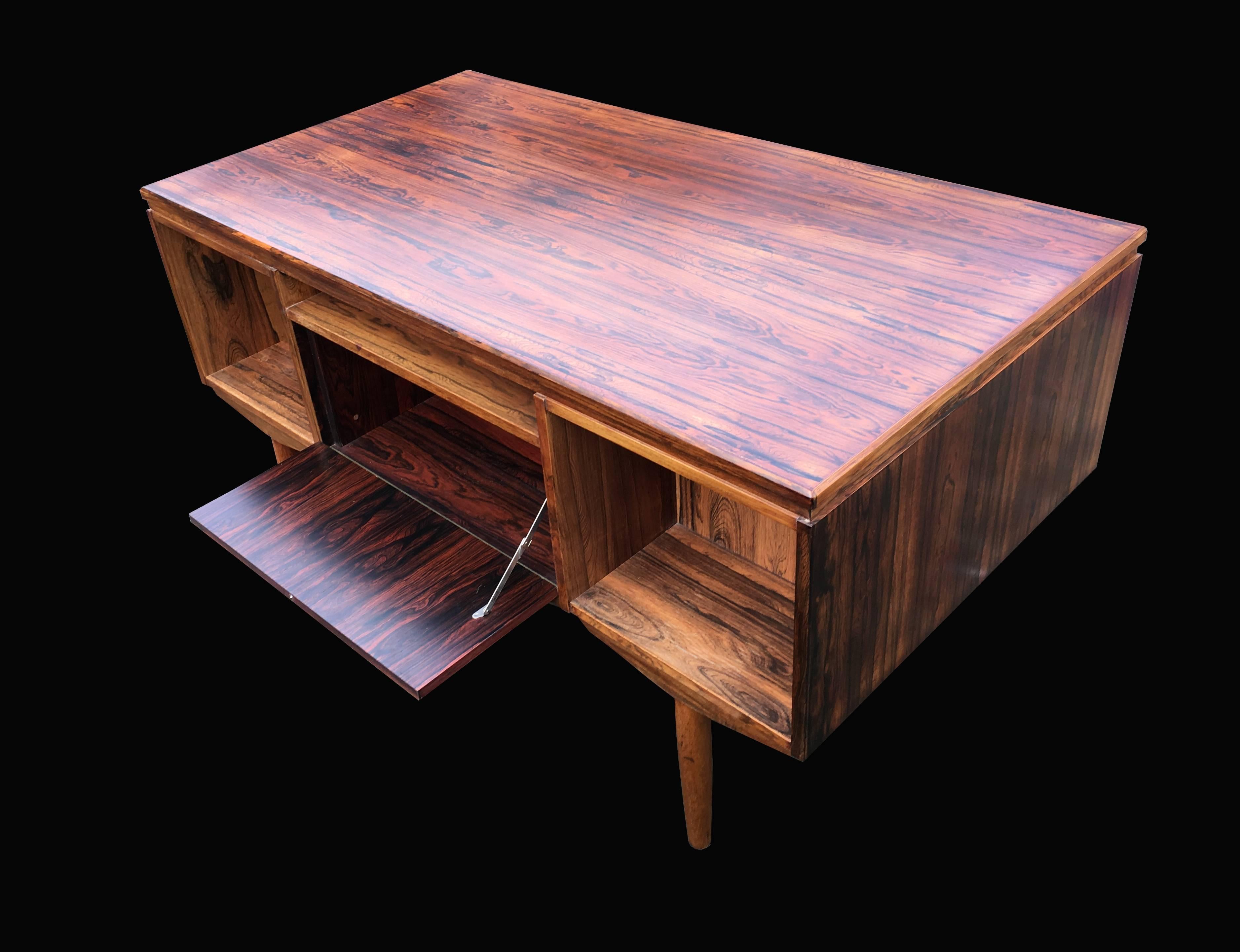 Mid-Century Modern Danish Rosewood Double Sided Desk by A P Mobler of Jyland Senstrup