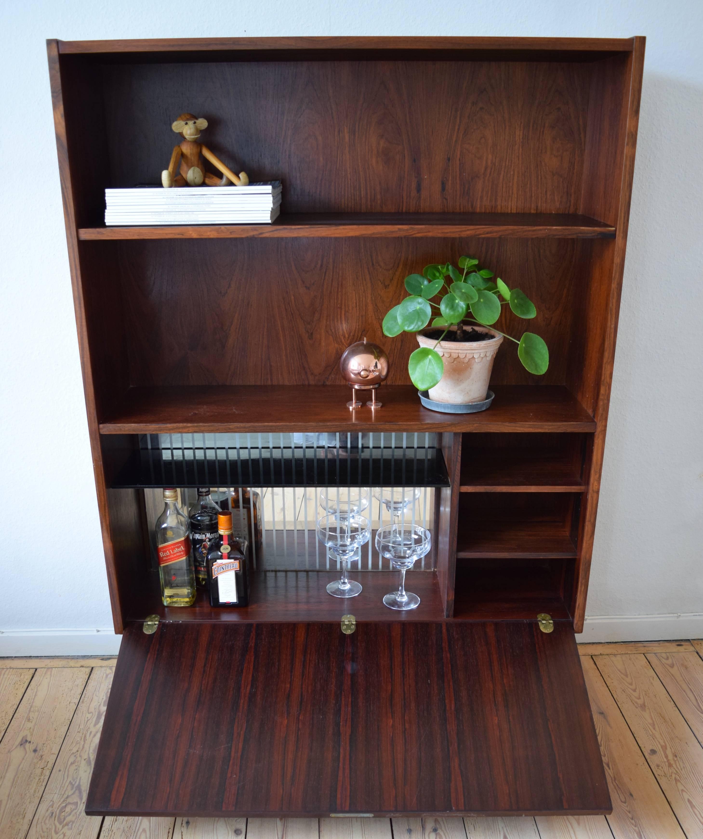Danish Rosewood Drink Cabinet/Bookshelf From Viby Møbelfabrik, 1960's. In Good Condition In Nyborg, DK