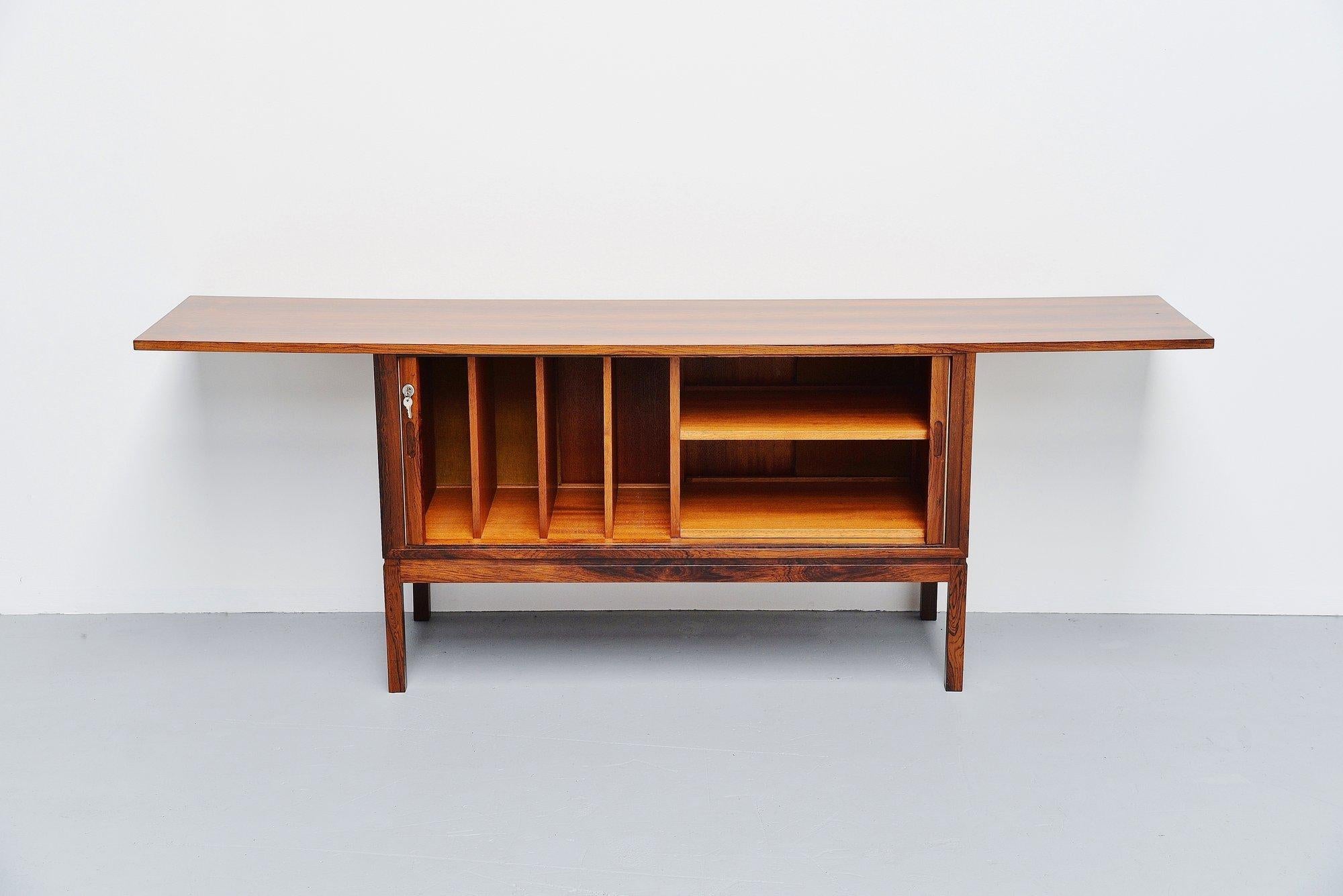 Mid-Century Modern Danish Rosewood Drybar Cabinet Unusual Shaped Denmark, 1960