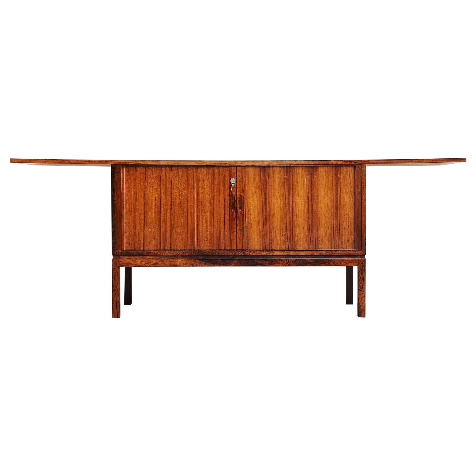 Danish Rosewood Drybar Cabinet Unusual Shaped Denmark, 1960