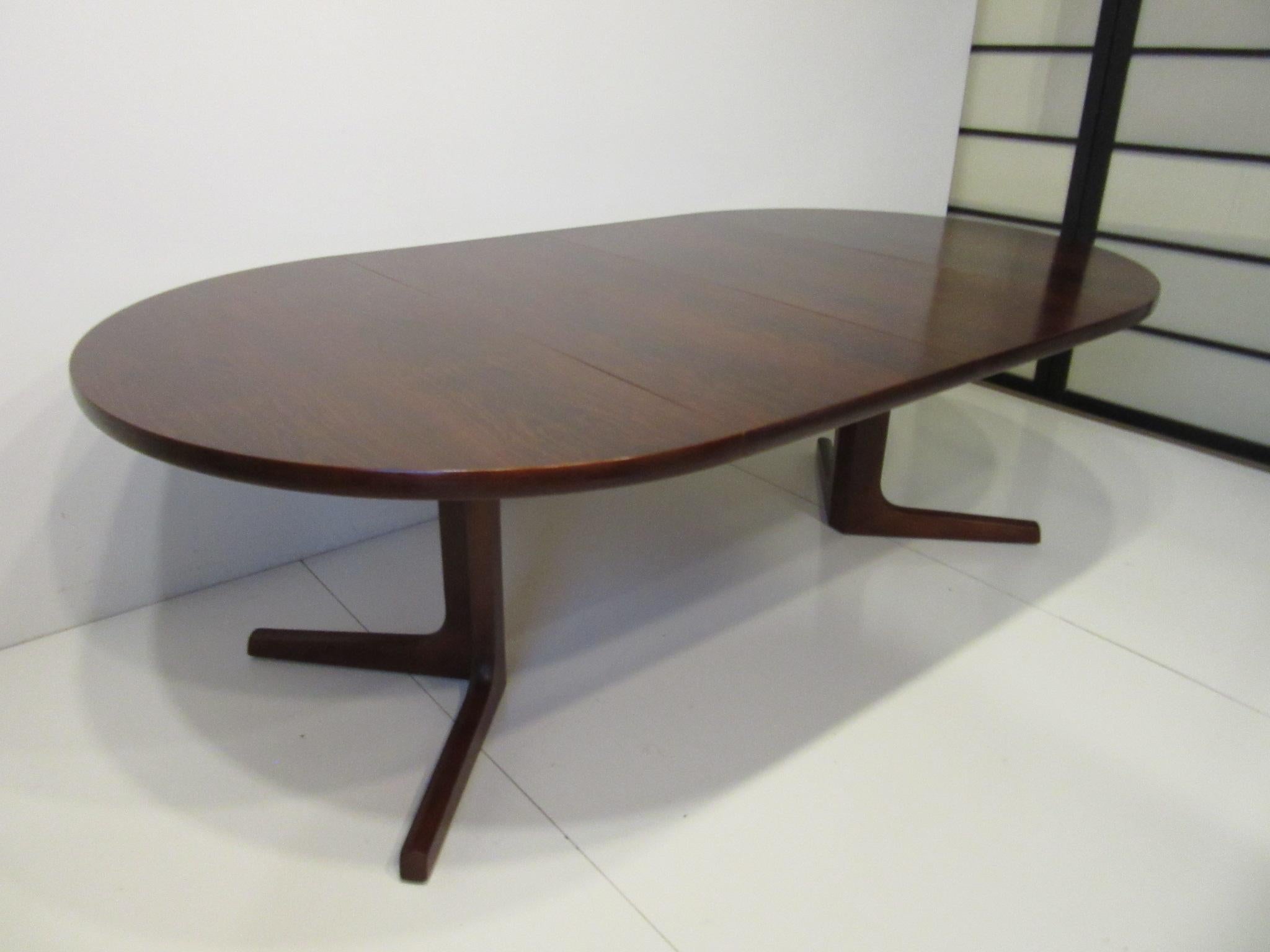 Danish Rosewood Extendable Dining Table by A & M in the Style of Erik Buch 1