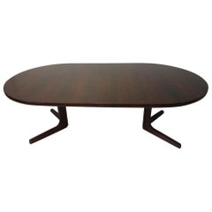Danish Rosewood Extendable Dining Table by A & M in the Style of Erik Buch