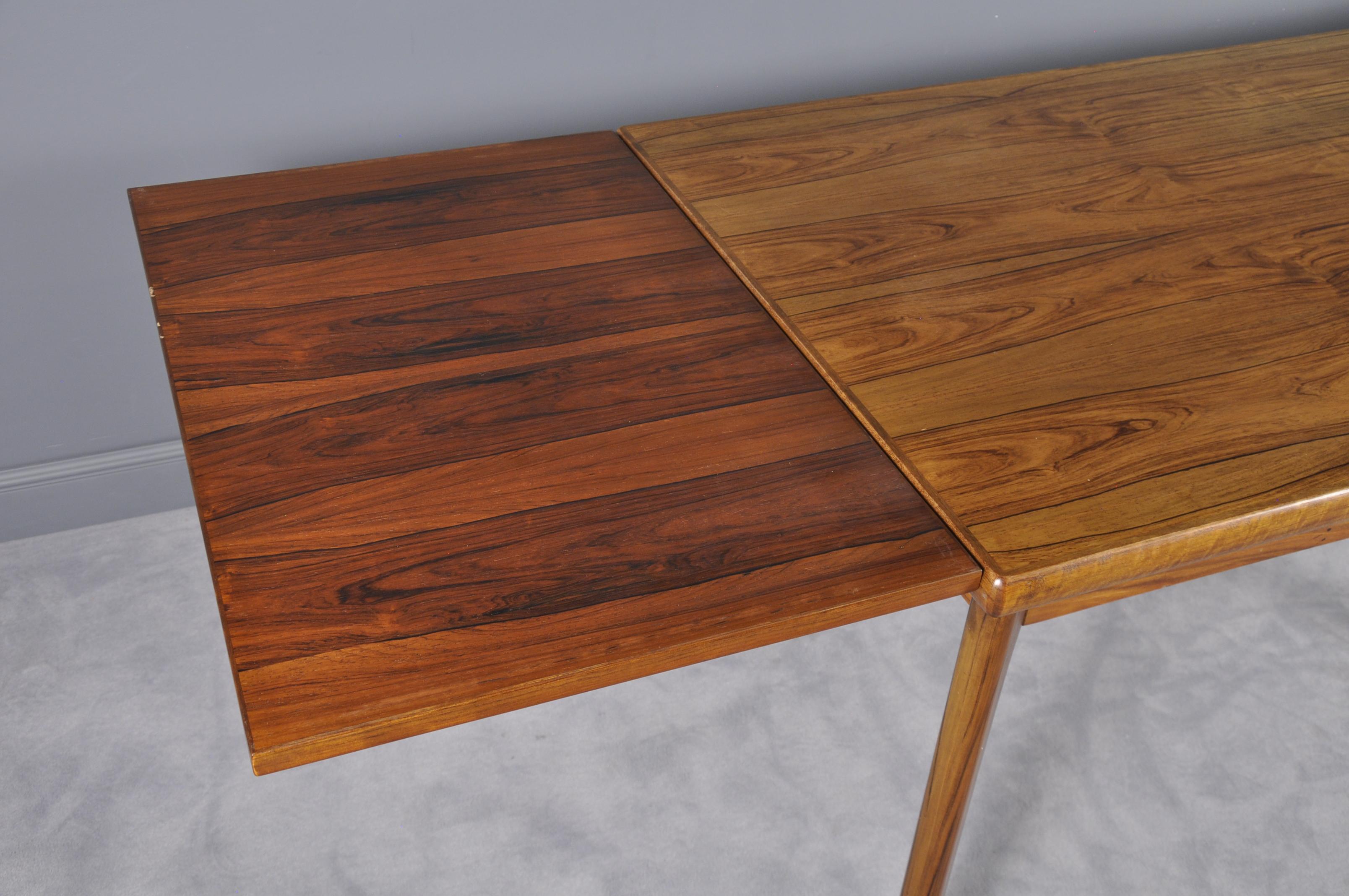 Danish Rosewood Extendable Dining Table by Henning Kjærnulf for Vejle, 1960s 5