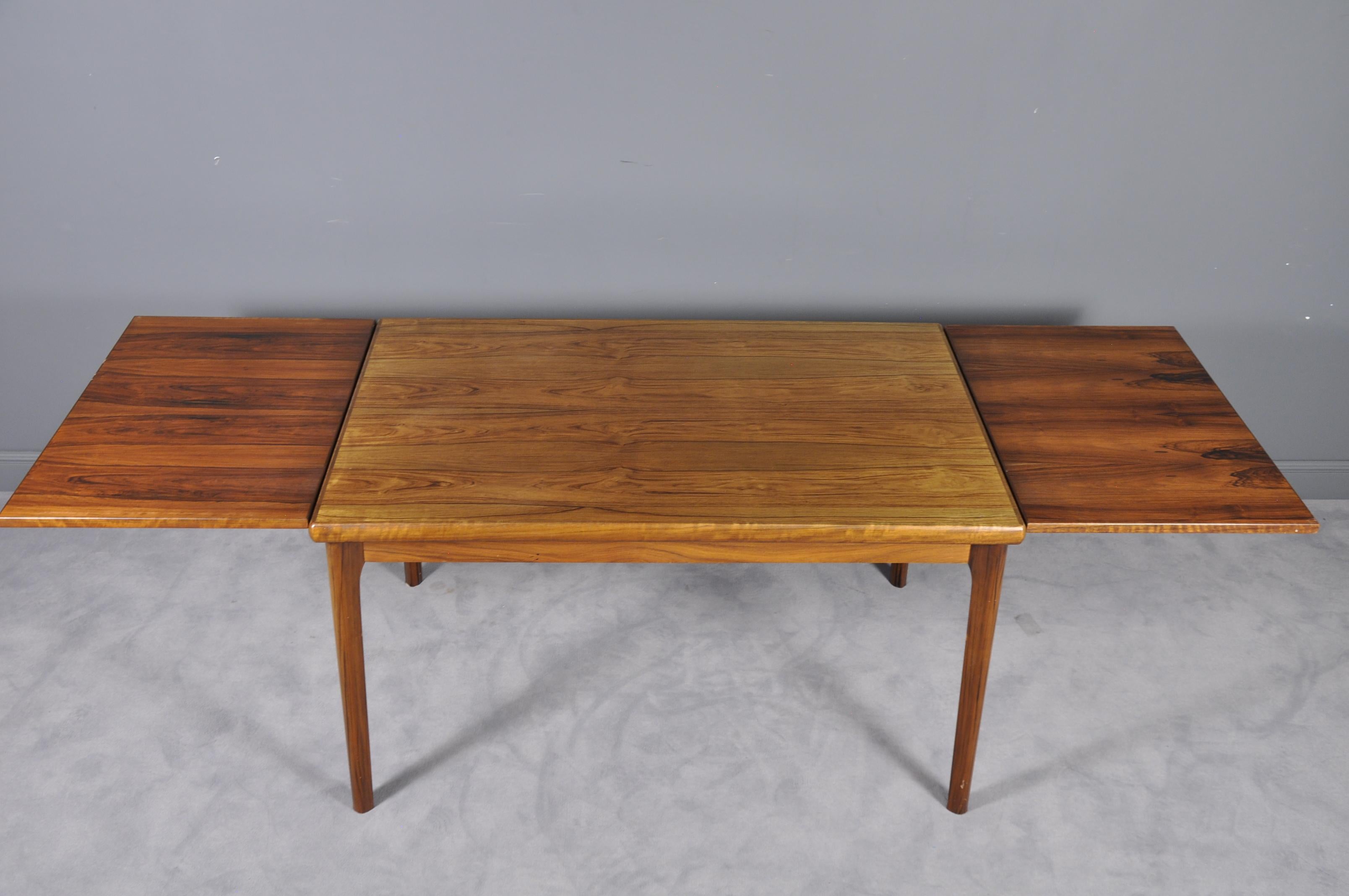 Danish Rosewood Extendable Dining Table by Henning Kjærnulf for Vejle, 1960s 2