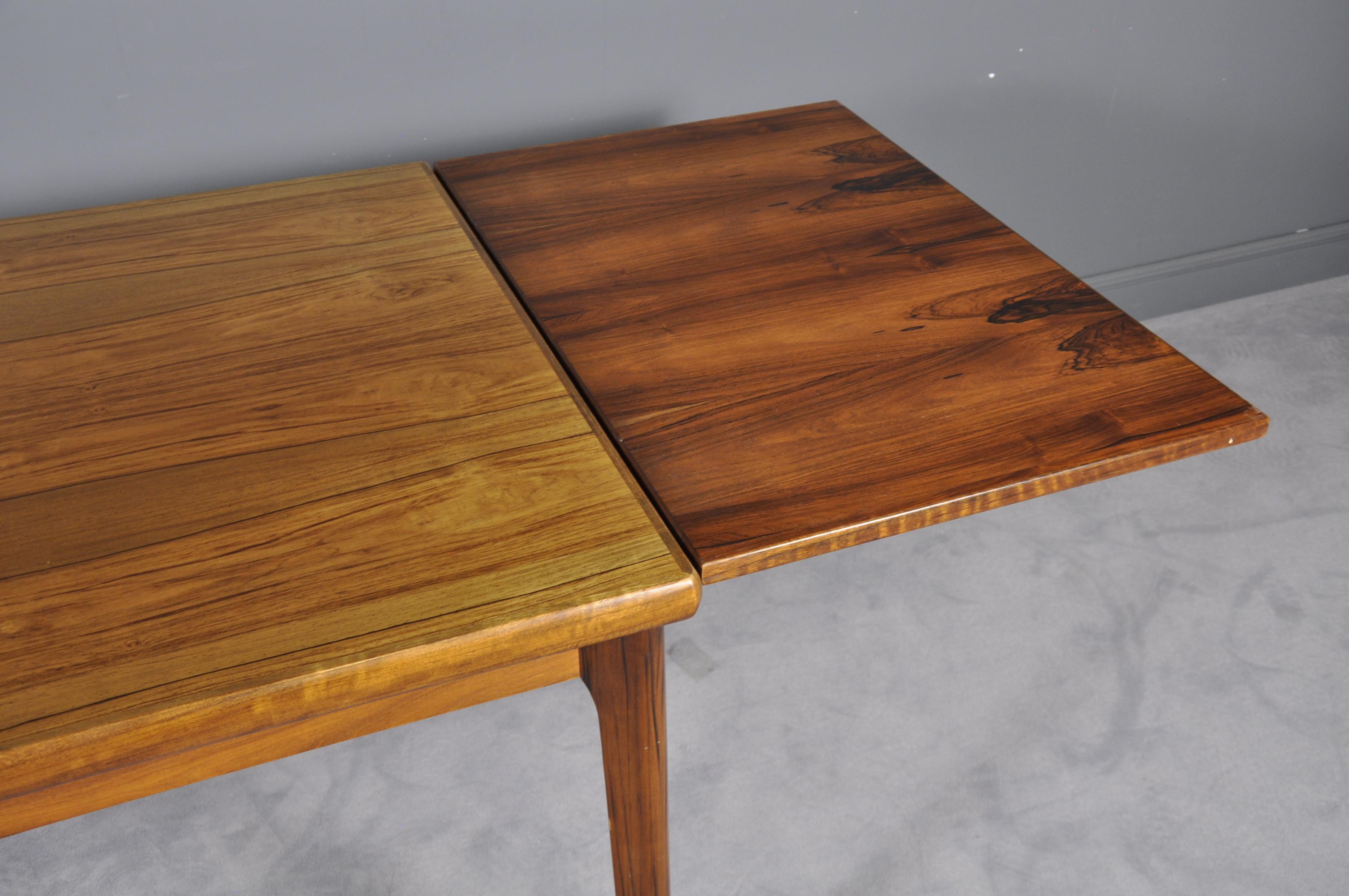 Danish Rosewood Extendable Dining Table by Henning Kjærnulf for Vejle, 1960s 3