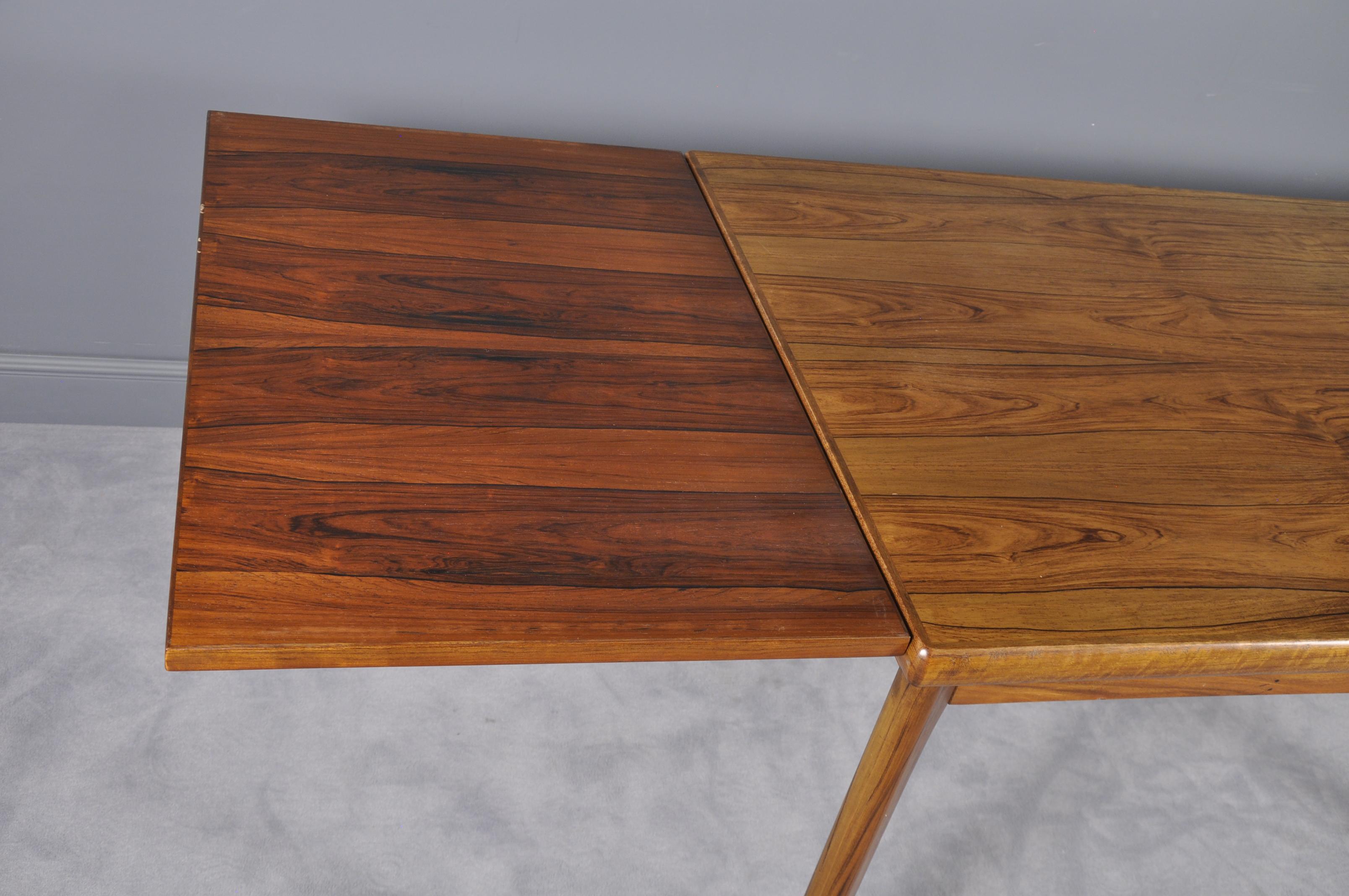 Danish Rosewood Extendable Dining Table by Henning Kjærnulf for Vejle, 1960s 4