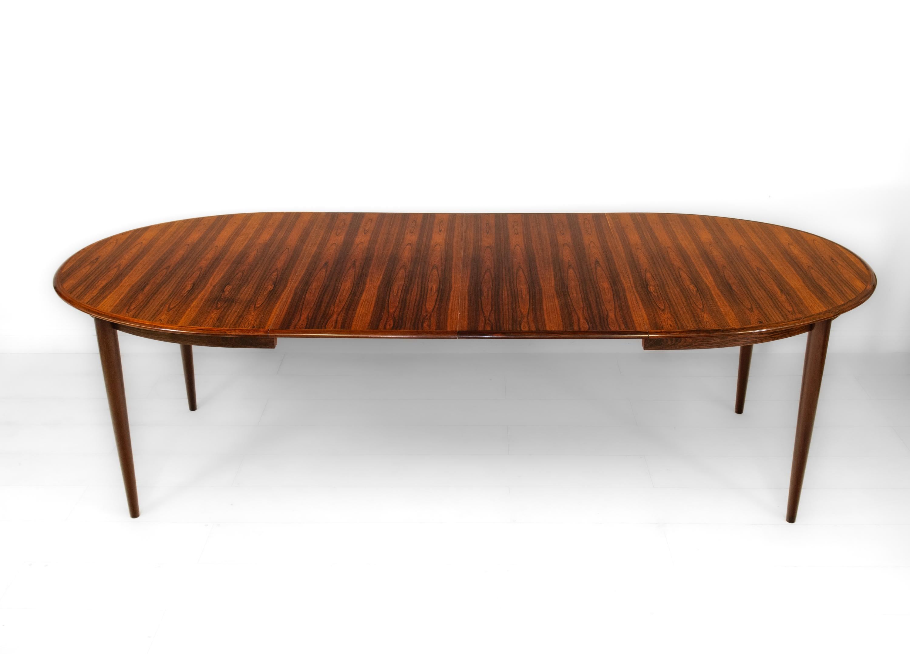 Danish Rosewood Extending Dining Table By Skovmand & Andersen 1960s In Good Condition In Norwich, GB
