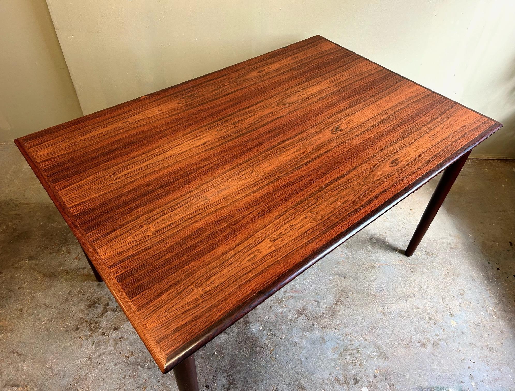 Danish Rosewood Extending Dining Table Mid Century 1960s For Sale 4
