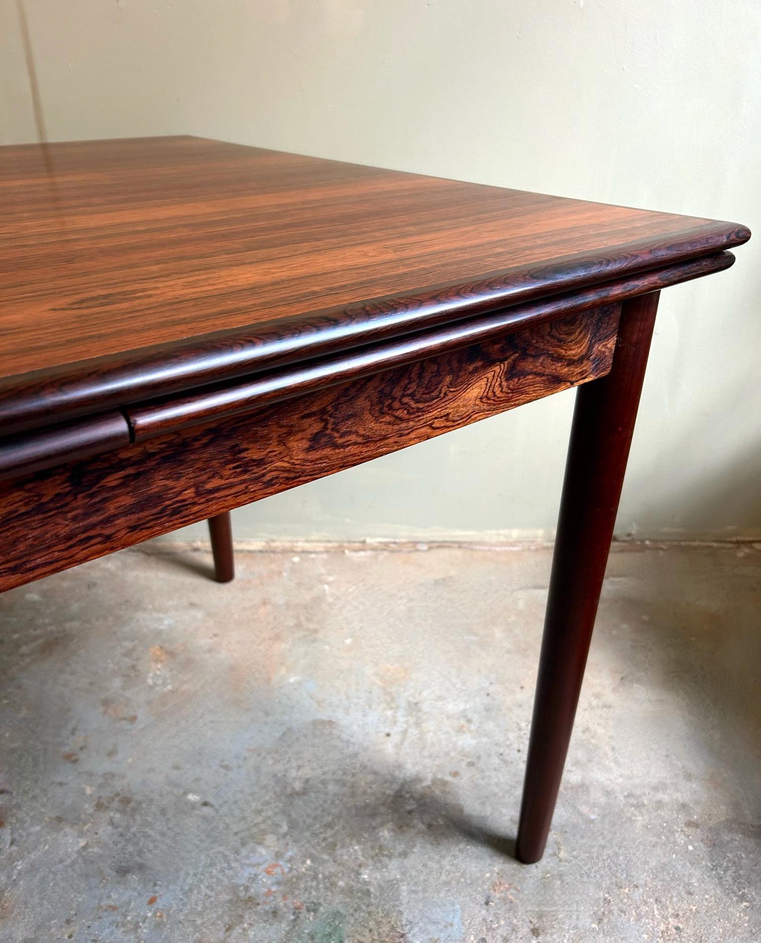 Danish Rosewood Extending Dining Table Mid Century 1960s For Sale 5