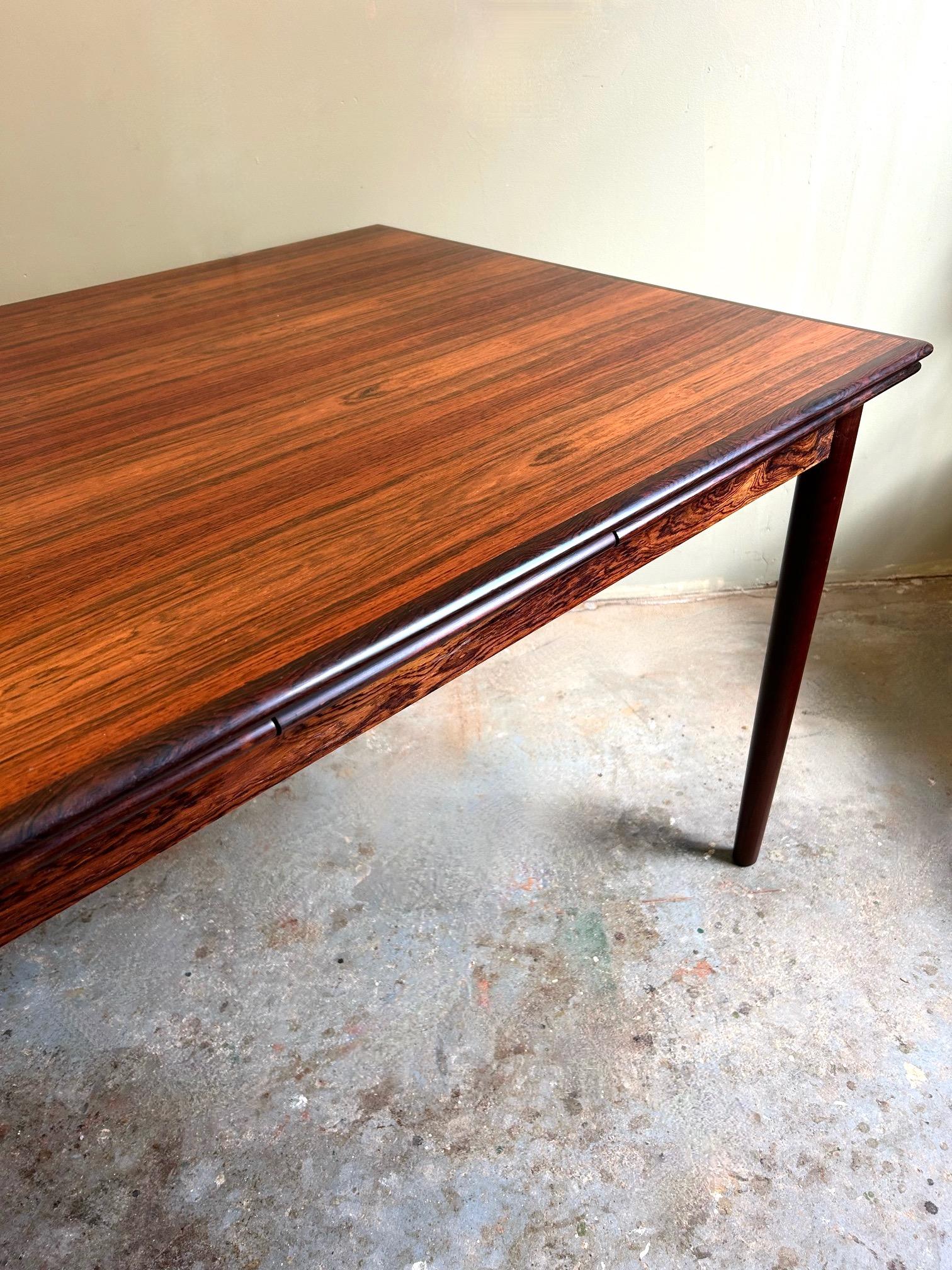 Danish Rosewood Extending Dining Table Mid Century 1960s For Sale 6