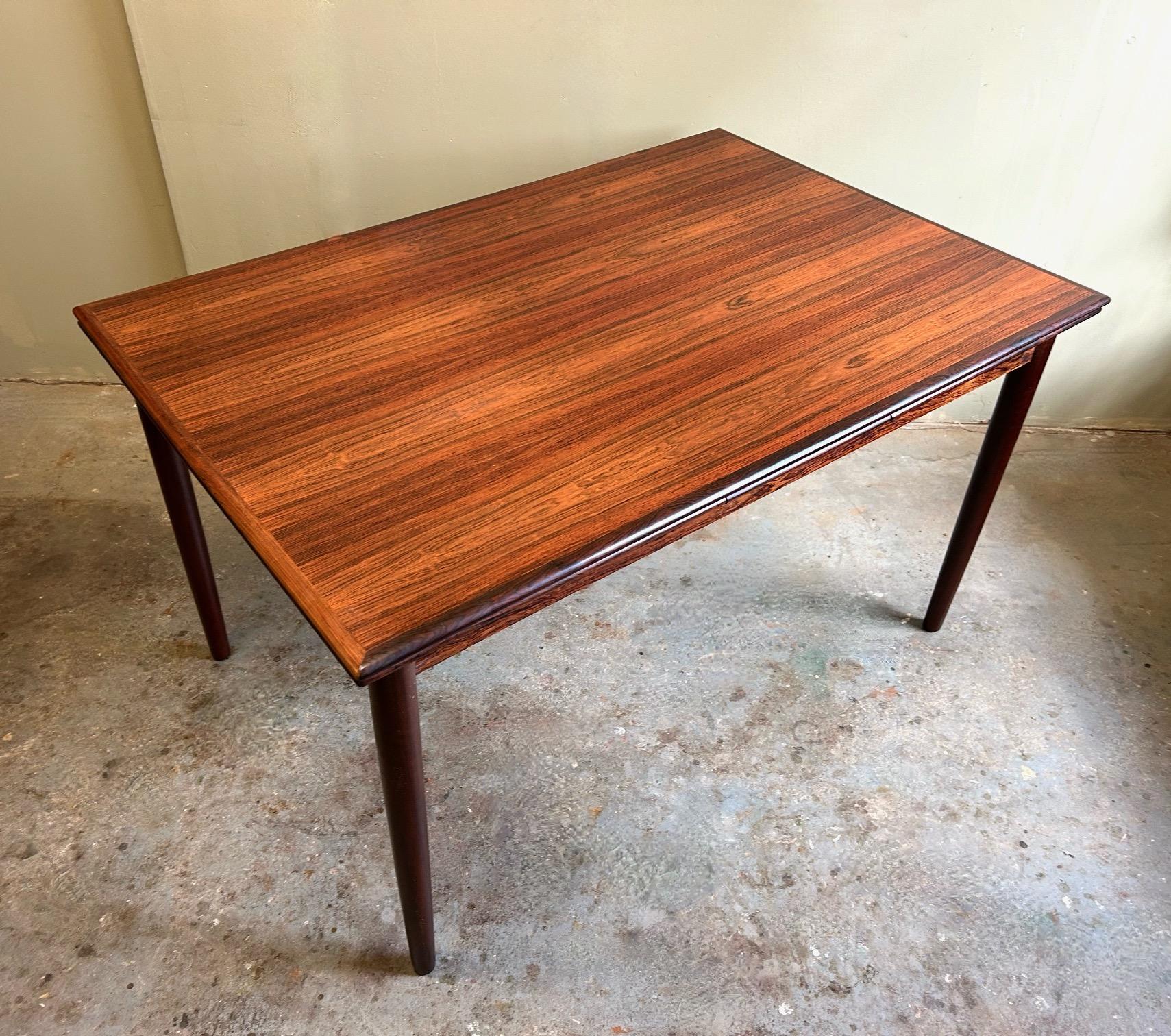 Danish Rosewood Extending Dining Table Mid Century 1960s For Sale 8
