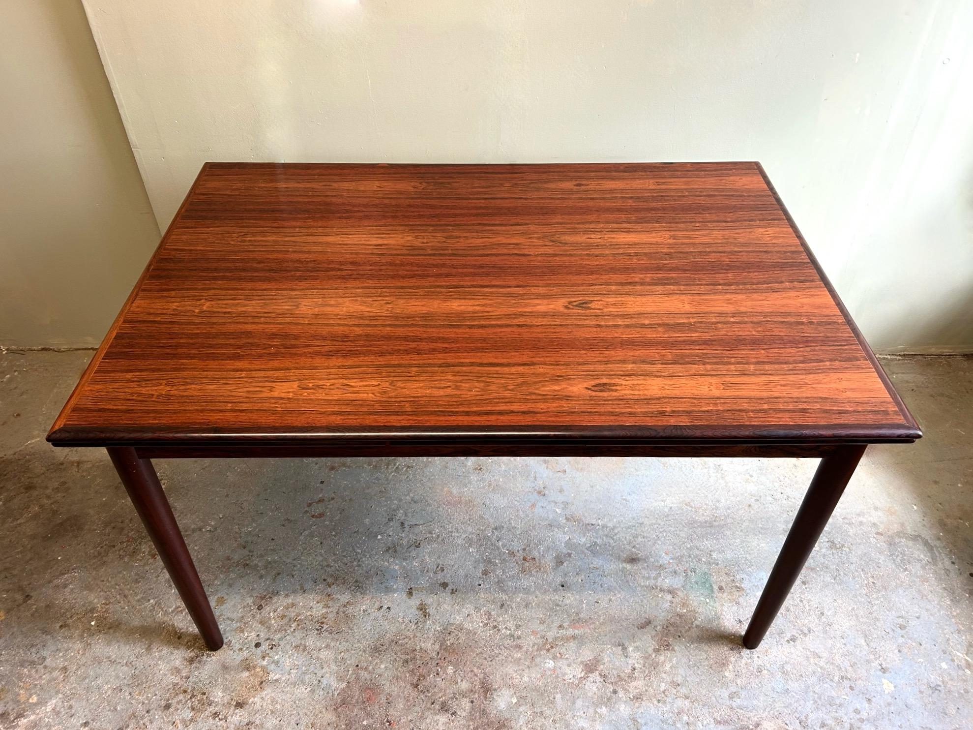 Danish Rosewood Extending Dining Table Mid Century 1960s For Sale 9