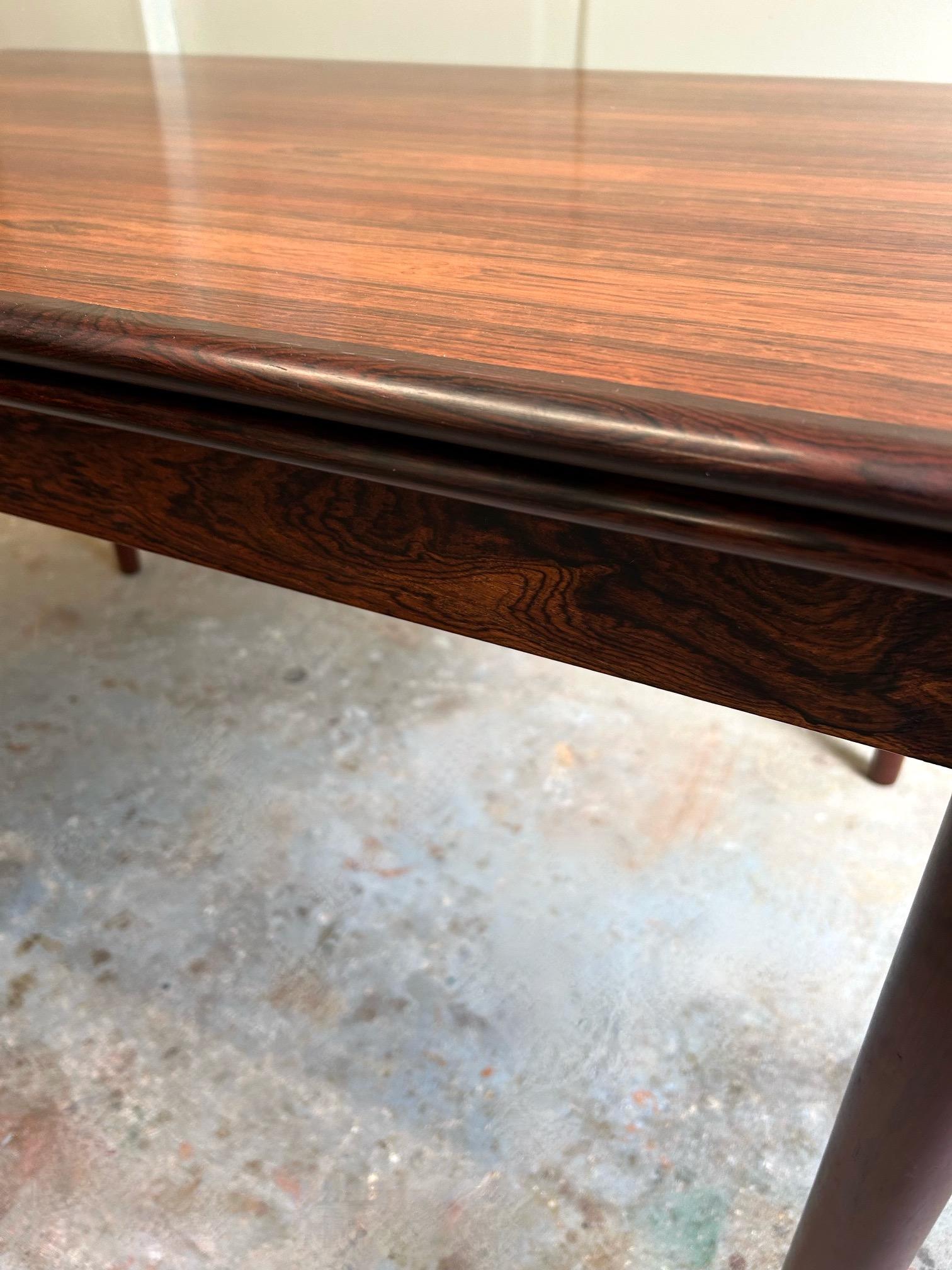 Danish Rosewood Extending Dining Table Mid Century 1960s For Sale 10
