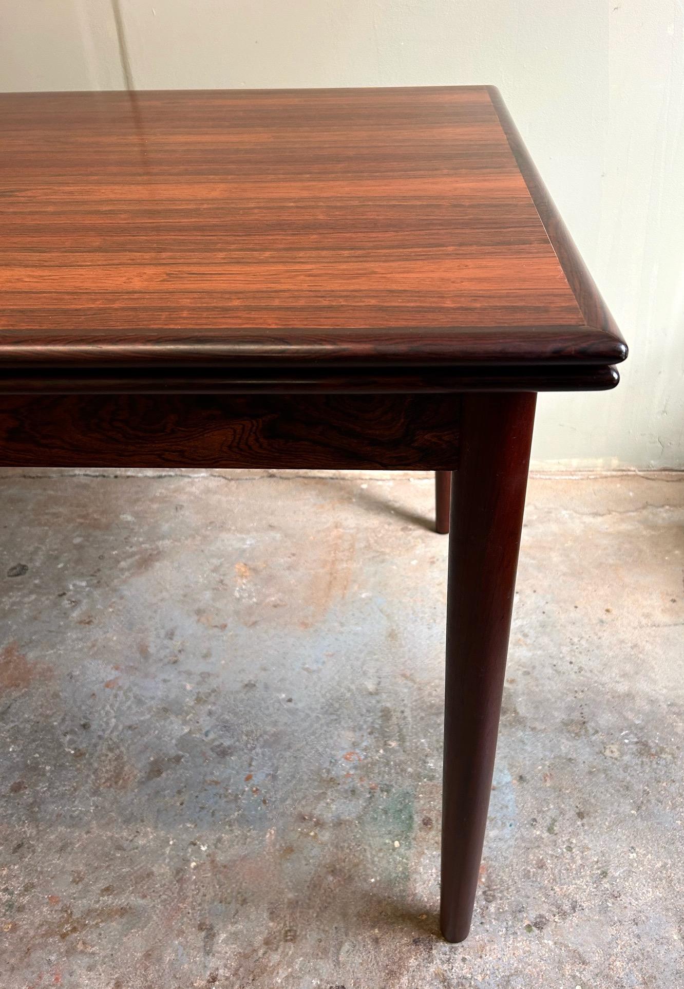 Danish Rosewood Extending Dining Table Mid Century 1960s For Sale 11