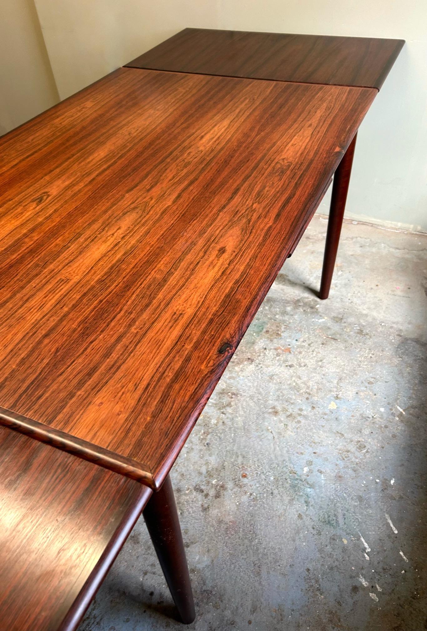 Danish Rosewood Extending Dining Table Mid Century 1960s For Sale 13