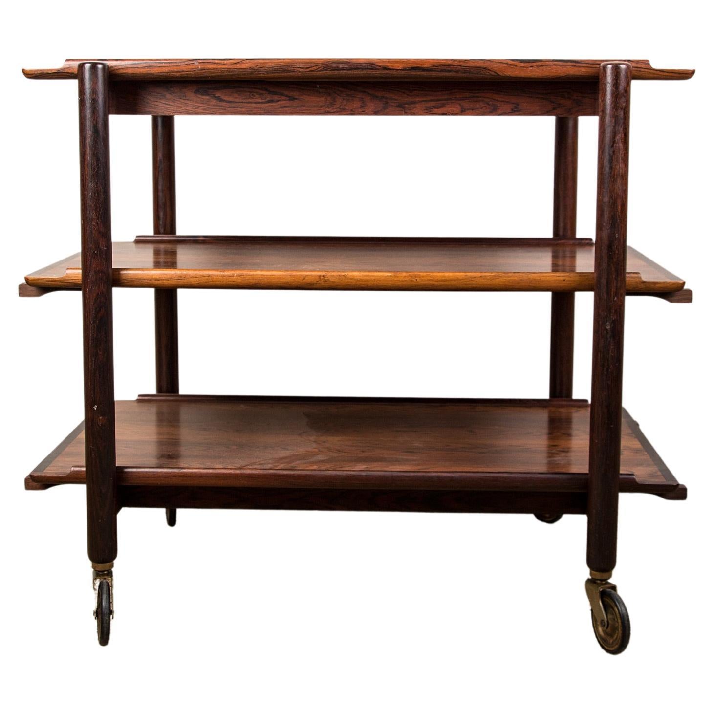 Three Level Trolley Danish Rosewood Flexible 3 Levels Trolley Model PH 23/3 by Poul ...