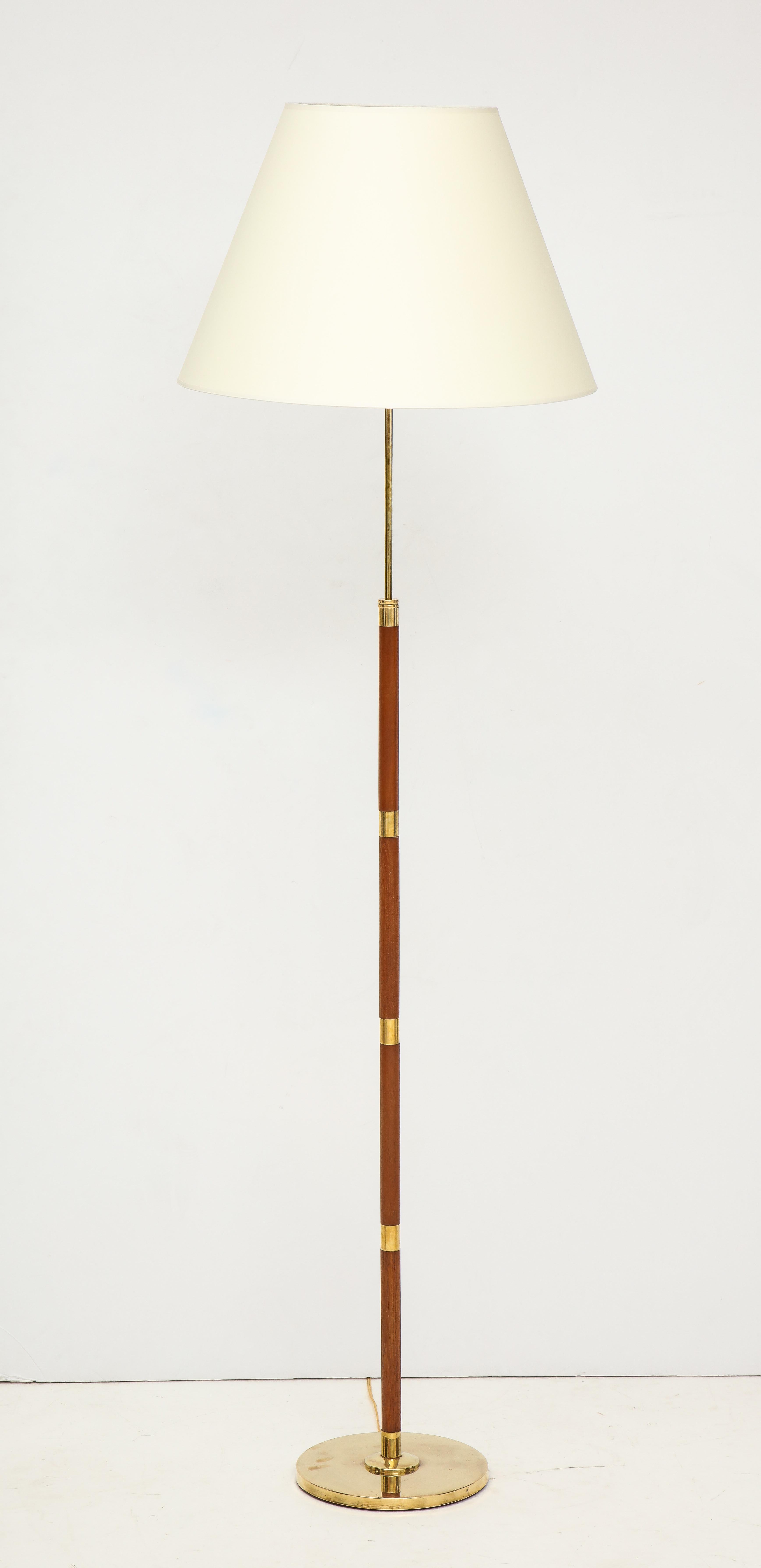 Danish Rosewood Floor Lamp with Brass Banding, circa 1960s 3