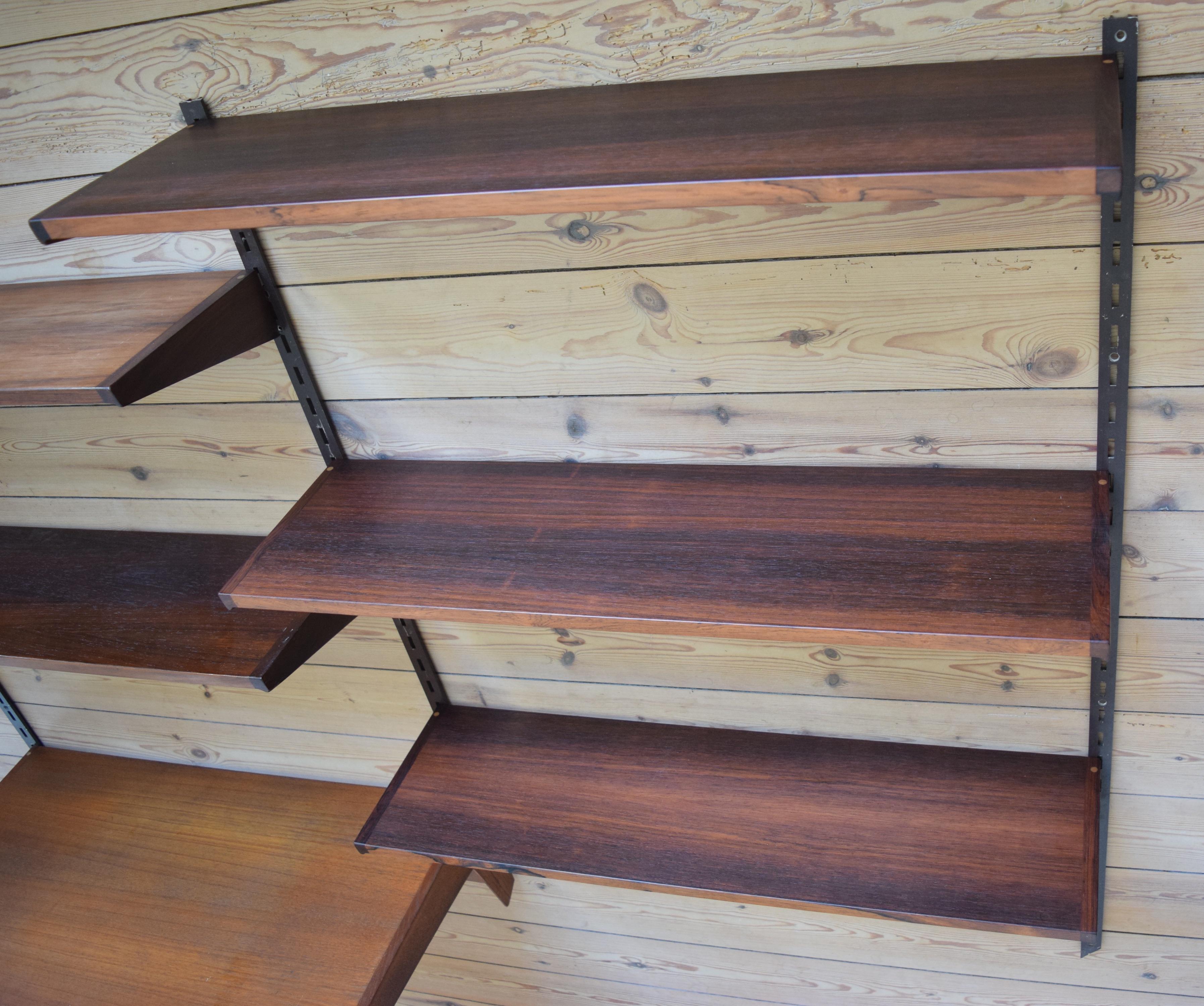 Danish Rosewood FM Shelving System by Kai Kristiansen, 1960s In Good Condition For Sale In Nyborg, DK