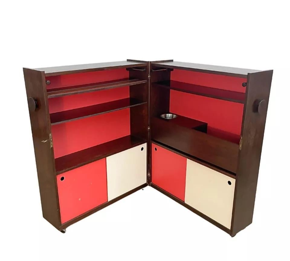 Mueble Bar Plegable Danés de Palisandro de Johannes Andersen Dyrlund Mediados del siglo XX en Bueno estado para la venta en London, GB