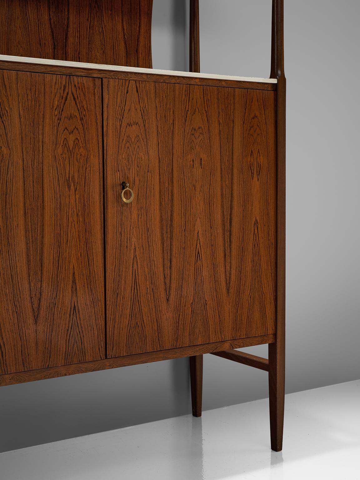 Danish Rosewood Highboard with Brass Details 2