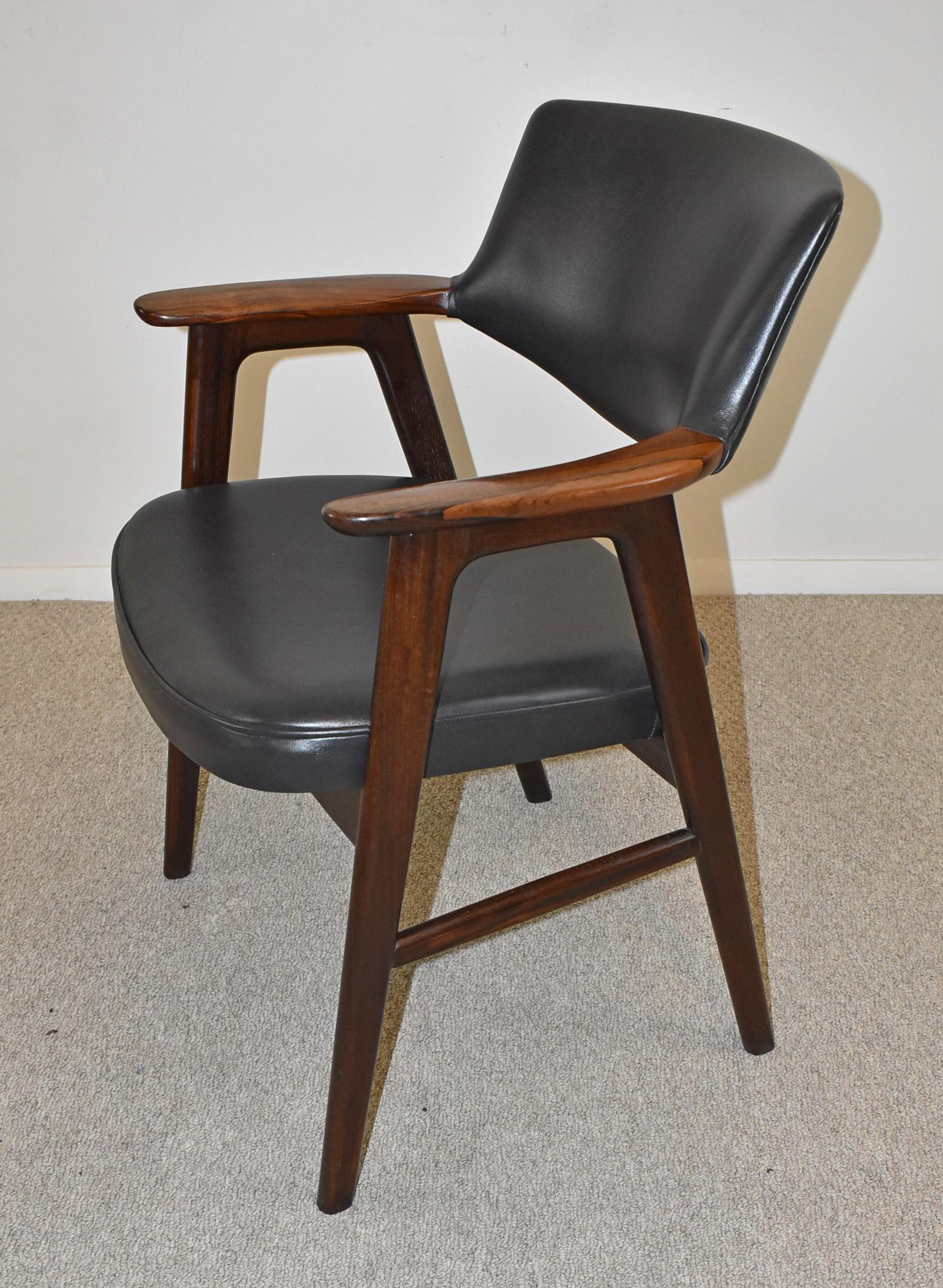 Danish Rosewood Leather Chair by Erik Kirkegaard In Good Condition In Toledo, OH