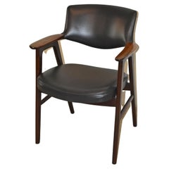 Danish Rosewood Leather Chair by Erik Kirkegaard