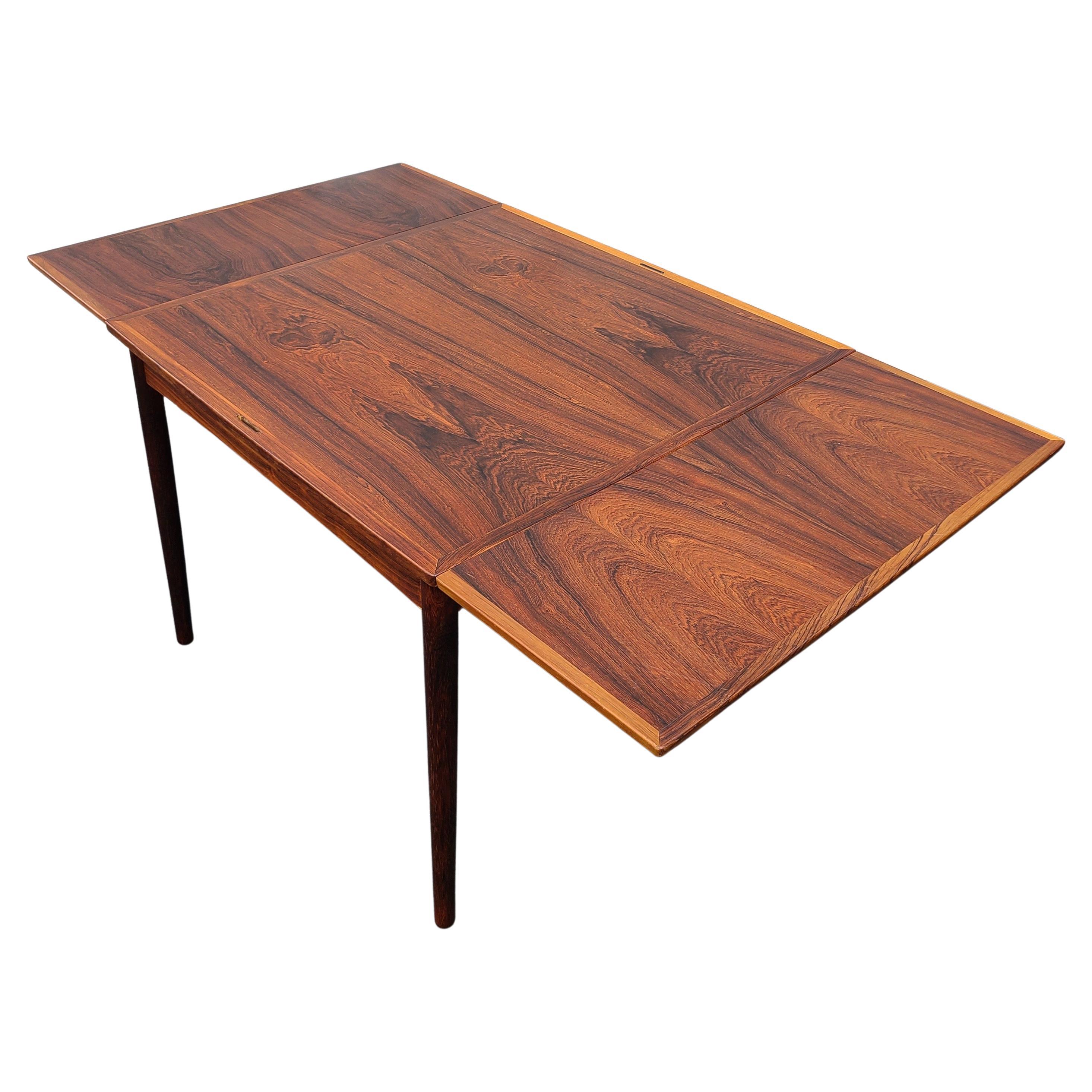 Danish Rosewood Leather Dining Table Carlo Jensen for Poul Hundevad 9