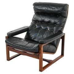 Danish Rosewood & Leather Lounge Chair in the Manner of Percival Lafer, c. 1980