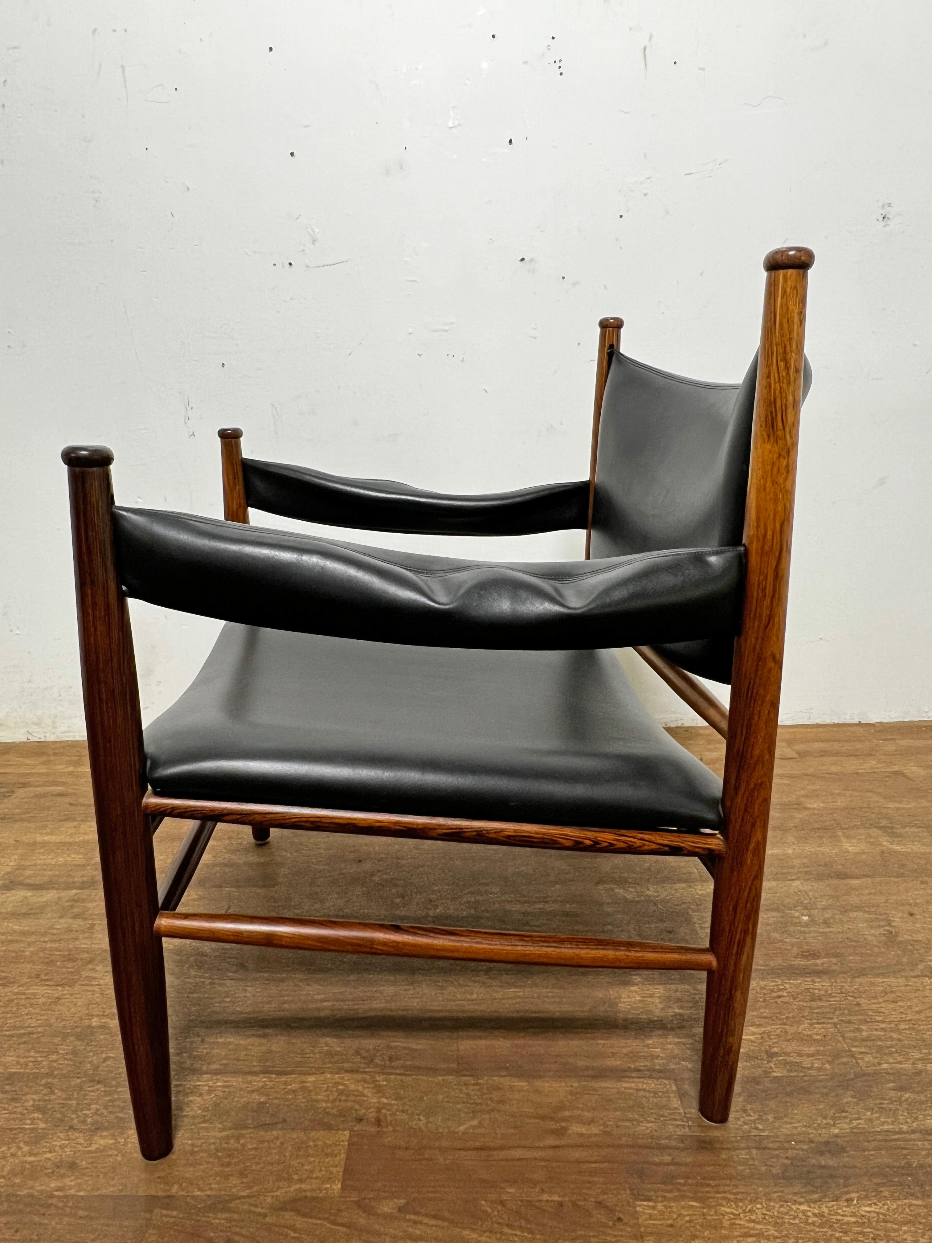 A rare 1960s rosewood lounge chair is by Arup Stole, a design division of the famed architectural firm.   The form bears clear Influence of the style of the Modus chair by Kristian Vedel and designs by Arne Norell.