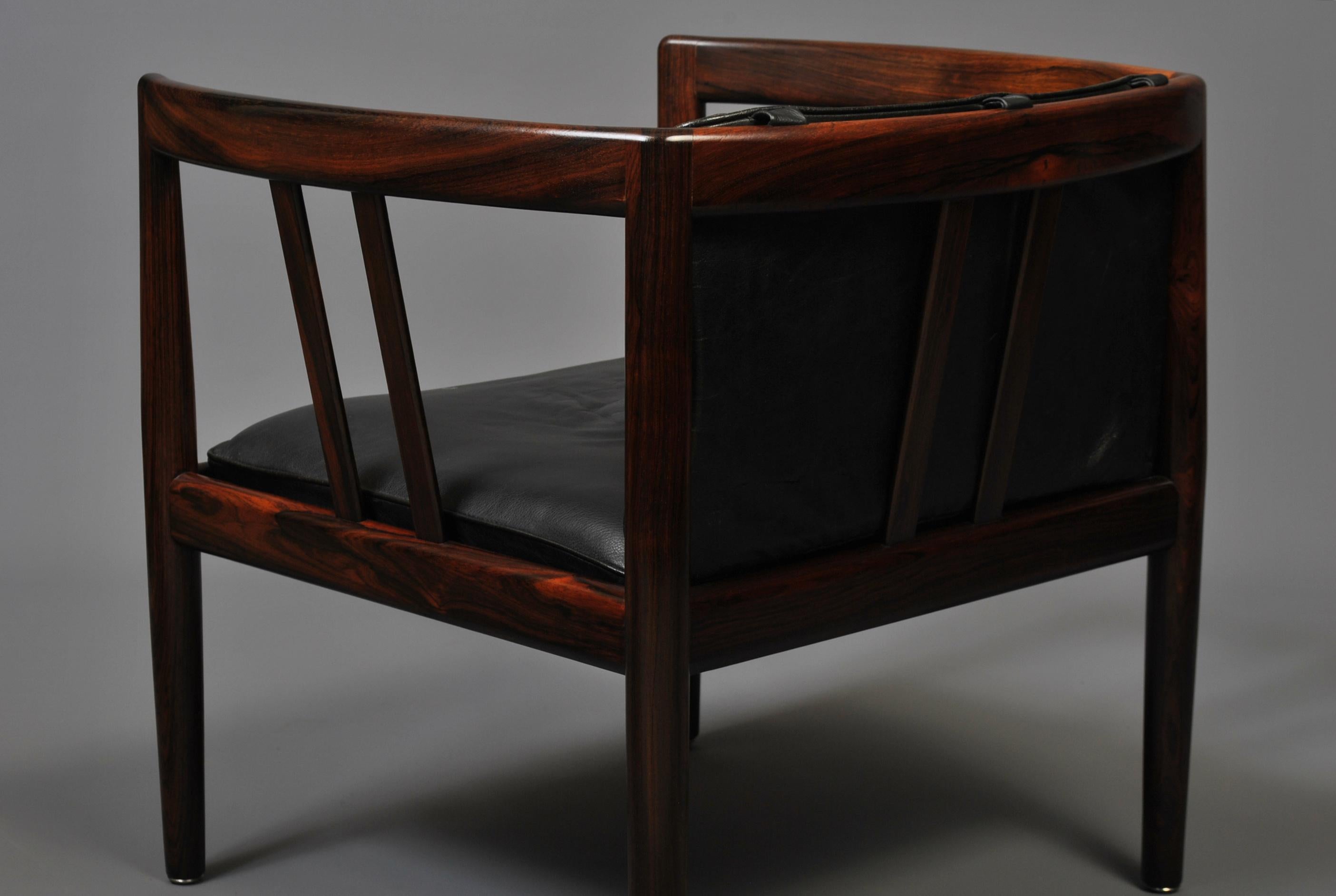 Leather Danish Lounge Chair & Ottoman