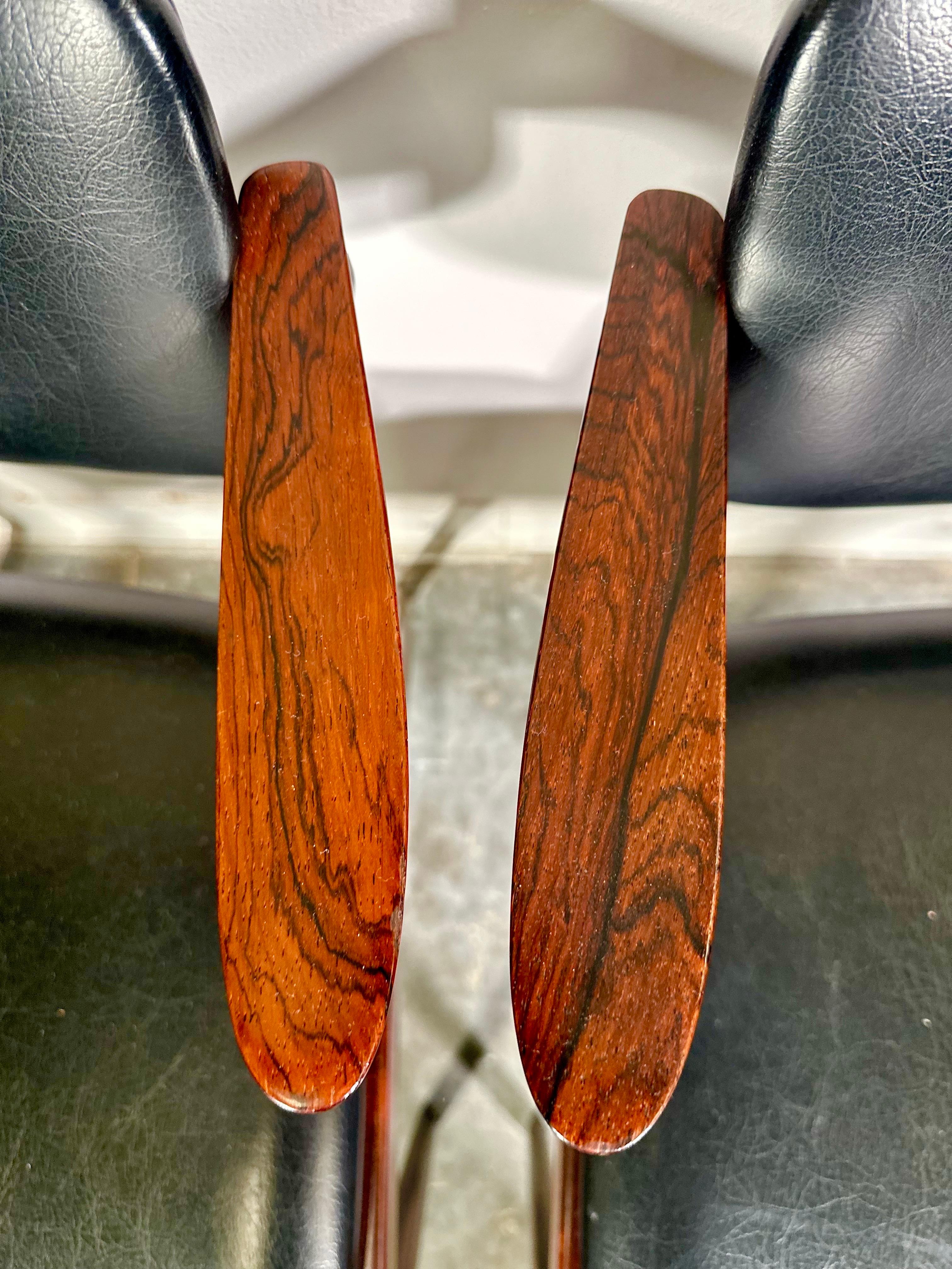 Sillas de comedor MCM danesas de palisandro de Kai Kristiansen en Bueno estado para la venta en Sayreville, NJ