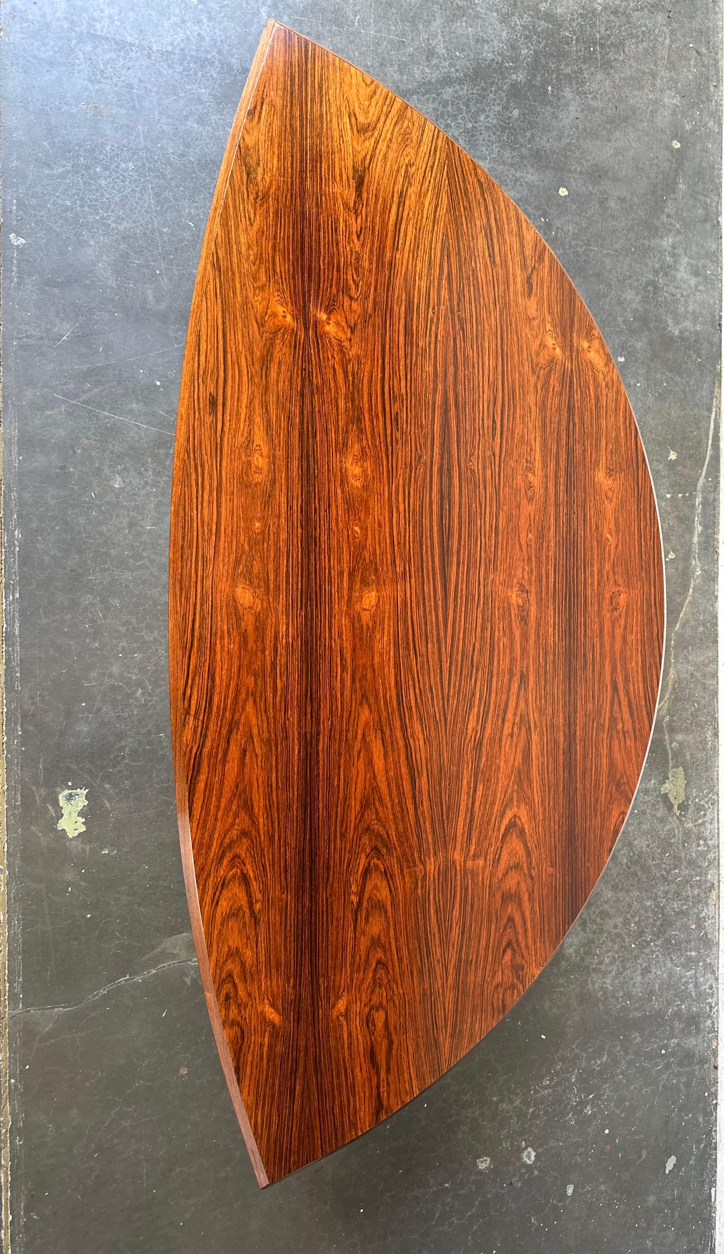 Woodwork Danish Rosewood MCM Half Moon Coffee Table By Johannes Andersen
