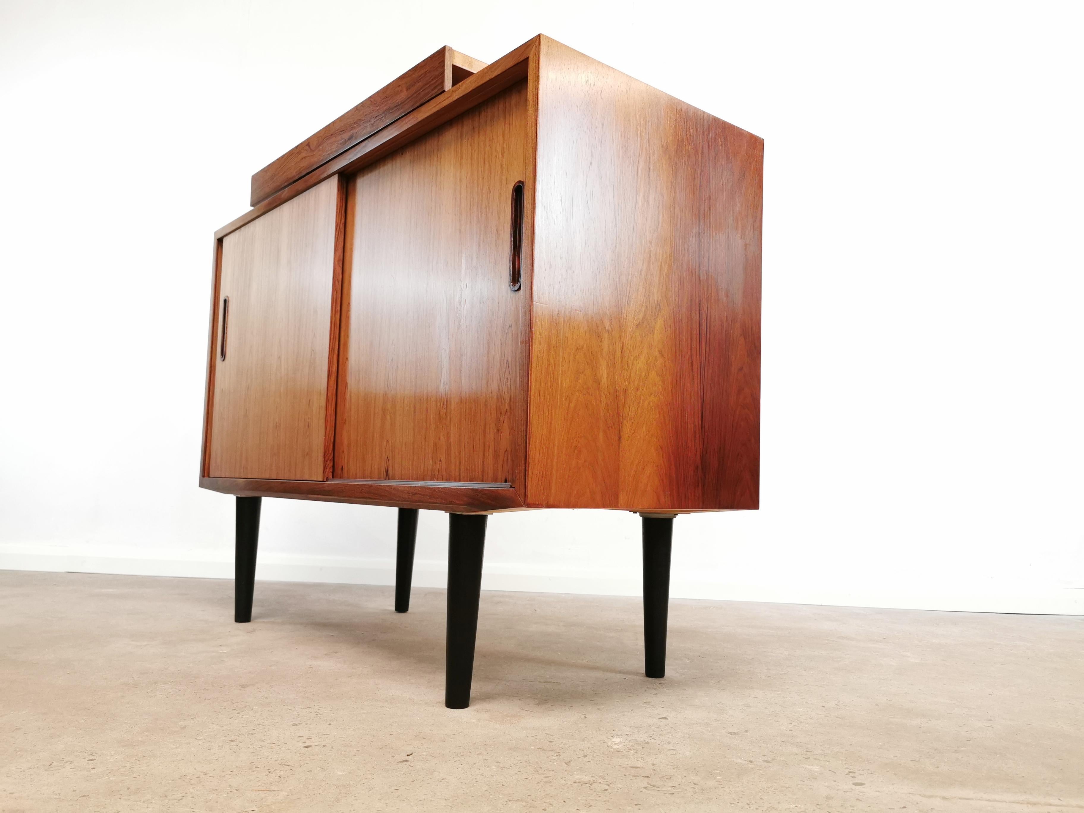 20th Century Danish Rosewood Media Cabinet Sideboard Unit MidCentury 1960s-1970s Vintage