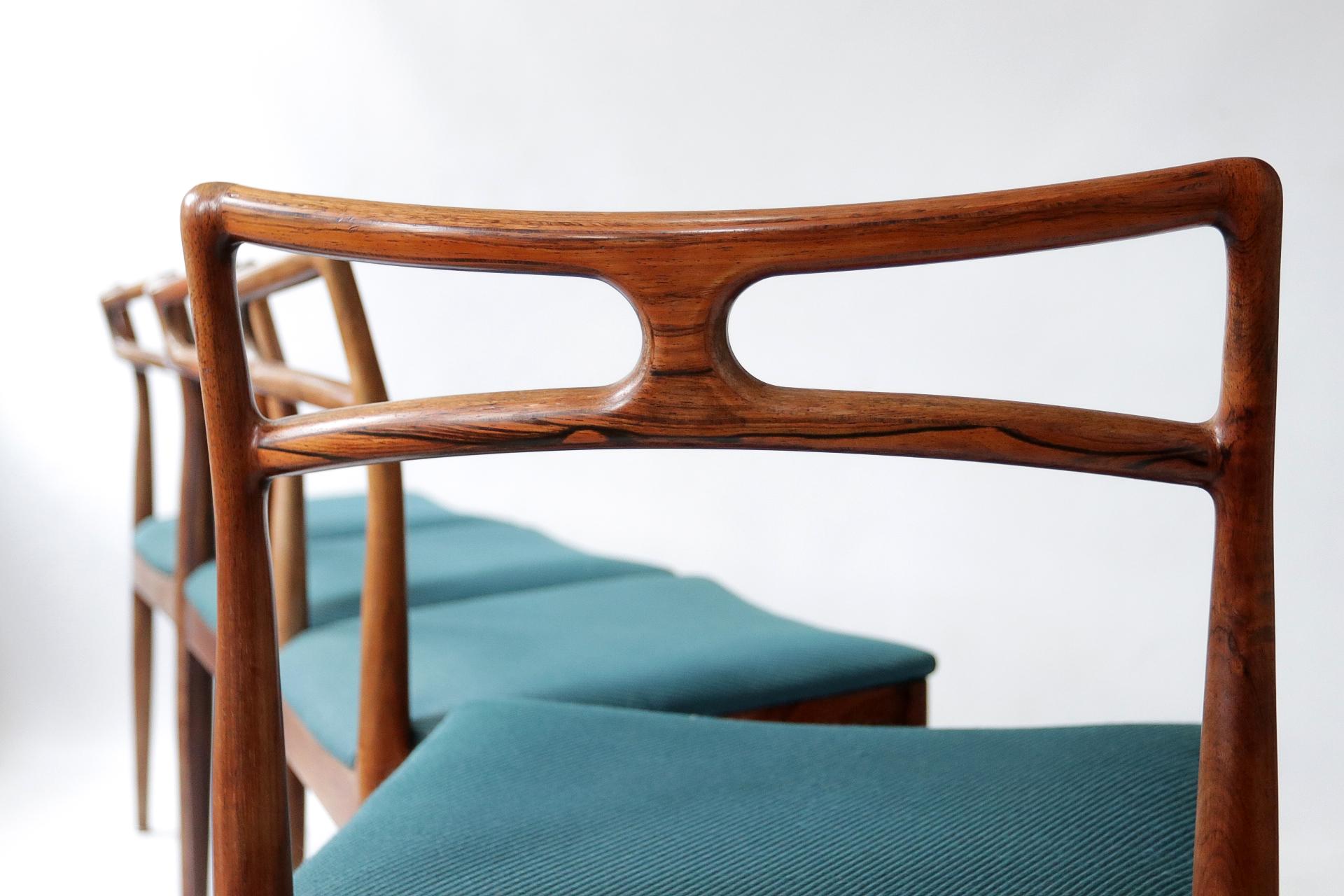 Danish Rosewood Mid-Century Dining Chairs Johannes Andersen Christian Linneberg 7