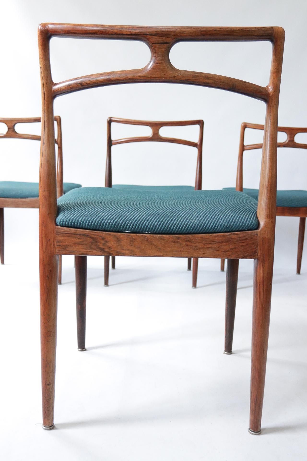 Danish Rosewood Mid-Century Dining Chairs Johannes Andersen Christian Linneberg 8