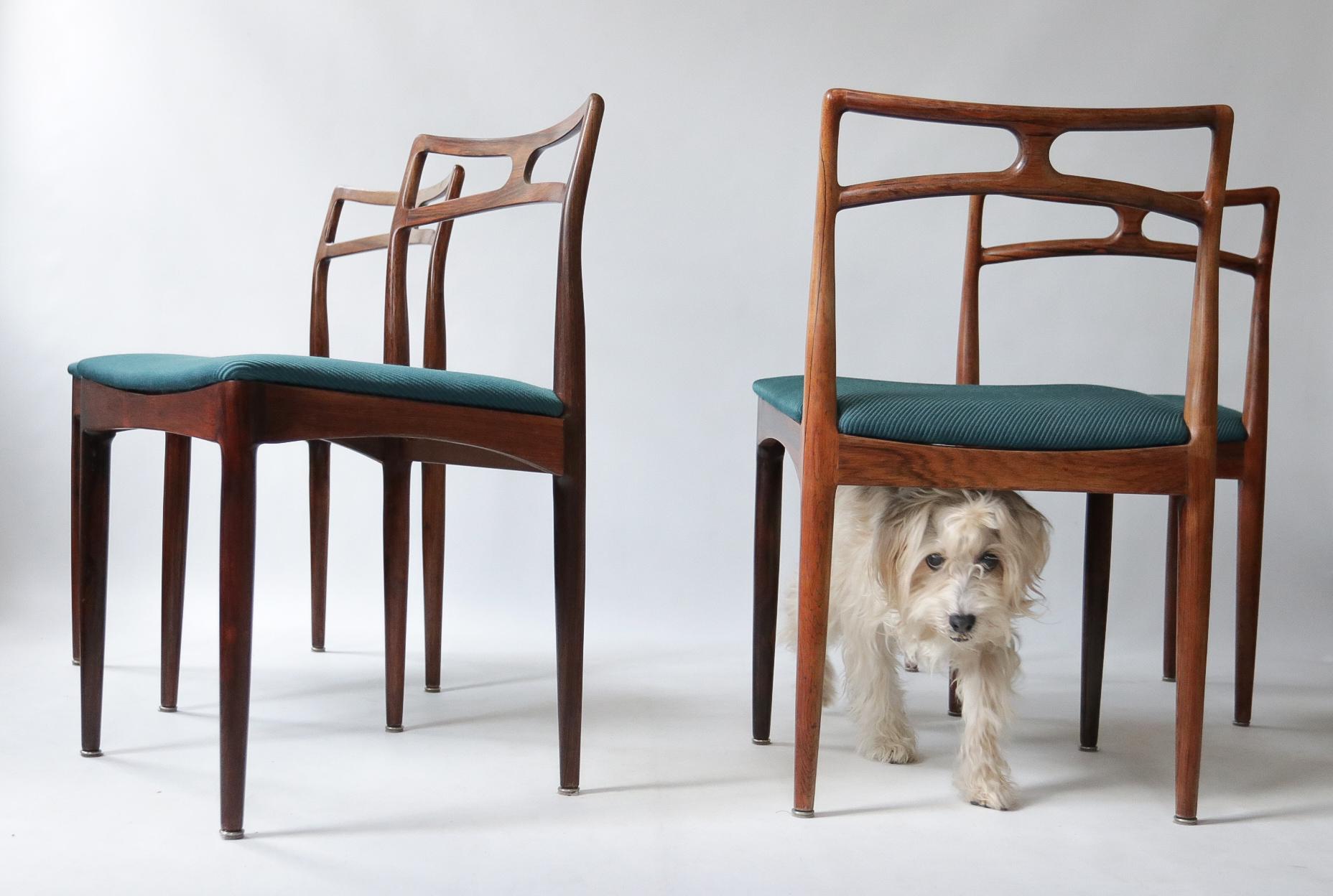 Danish Rosewood Mid-Century Dining Chairs Johannes Andersen Christian Linneberg In Good Condition In Boven Leeuwen, NL