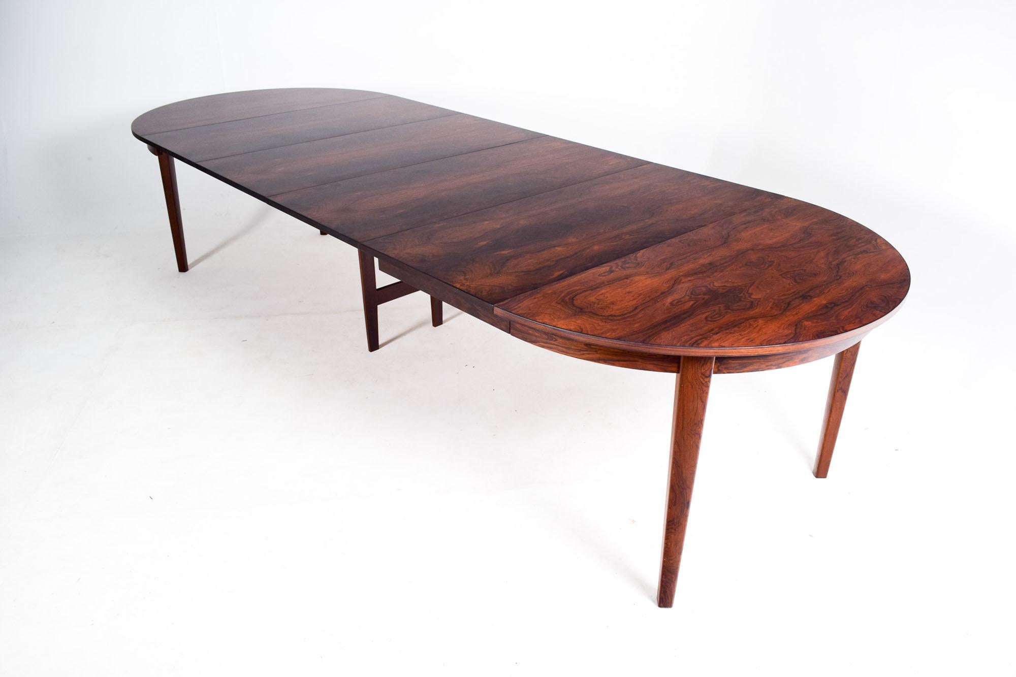 Mid Century Danish Rosewood Extending Dining Table, 1960 6