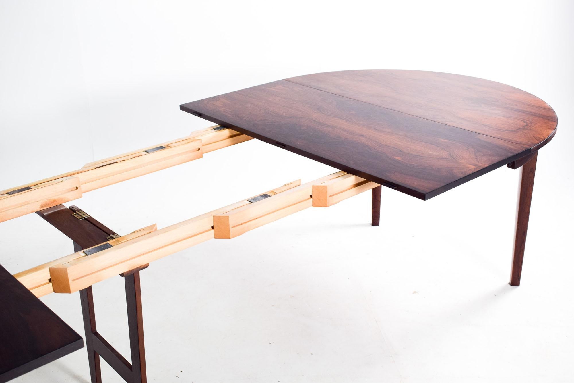 Mid Century Danish Rosewood Extending Dining Table, 1960 2