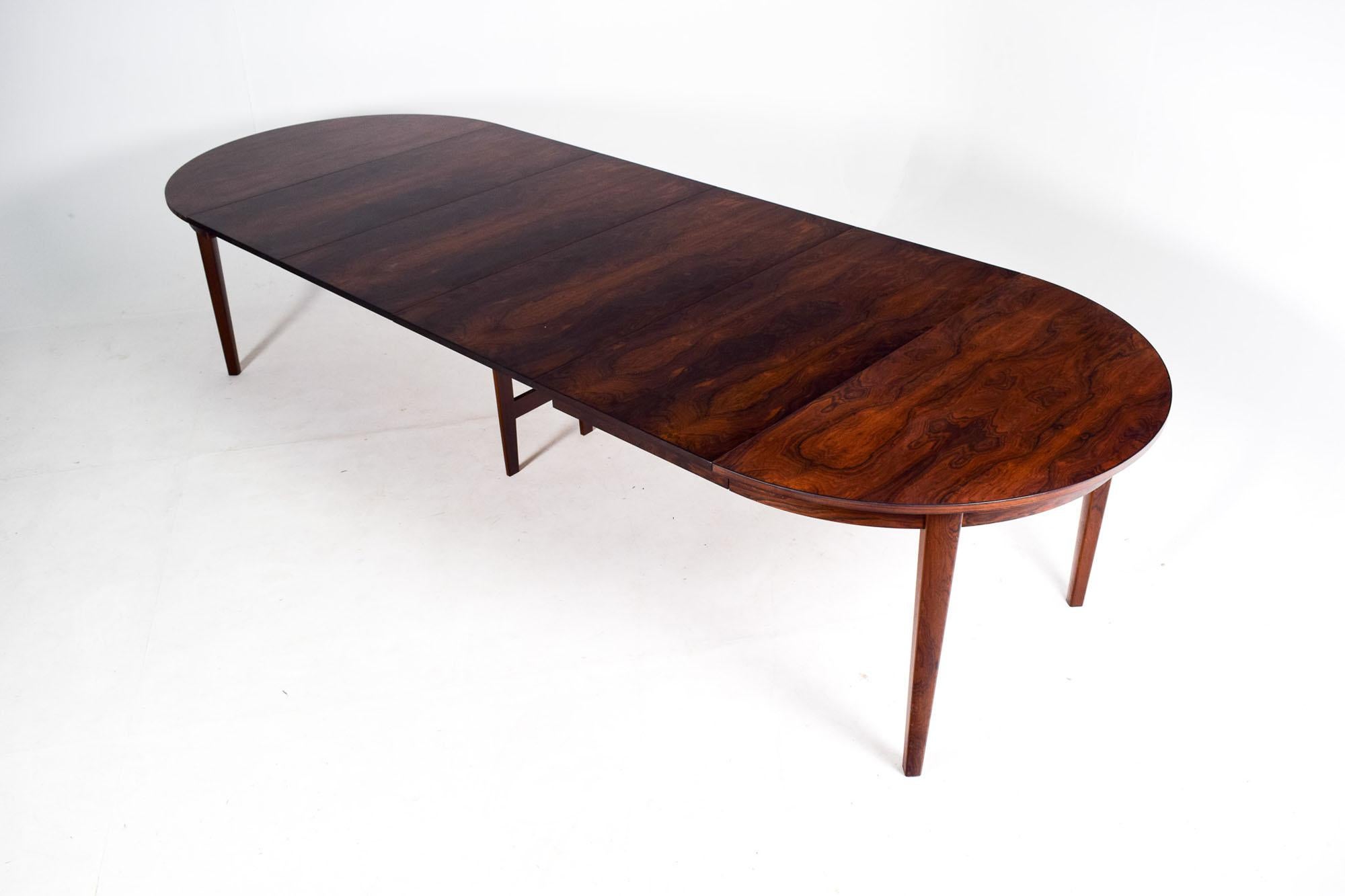 Mid Century Danish Rosewood Extending Dining Table, 1960 7