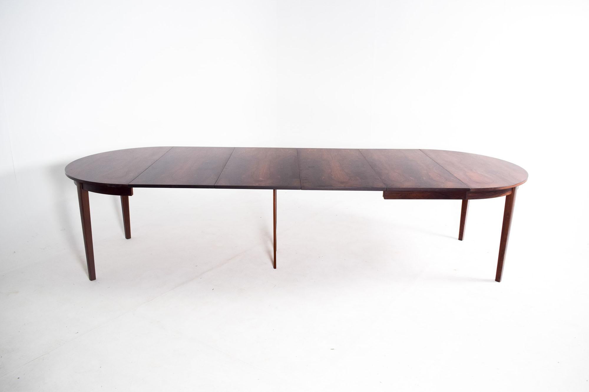 Mid Century Danish Rosewood Extending Dining Table, 1960 3