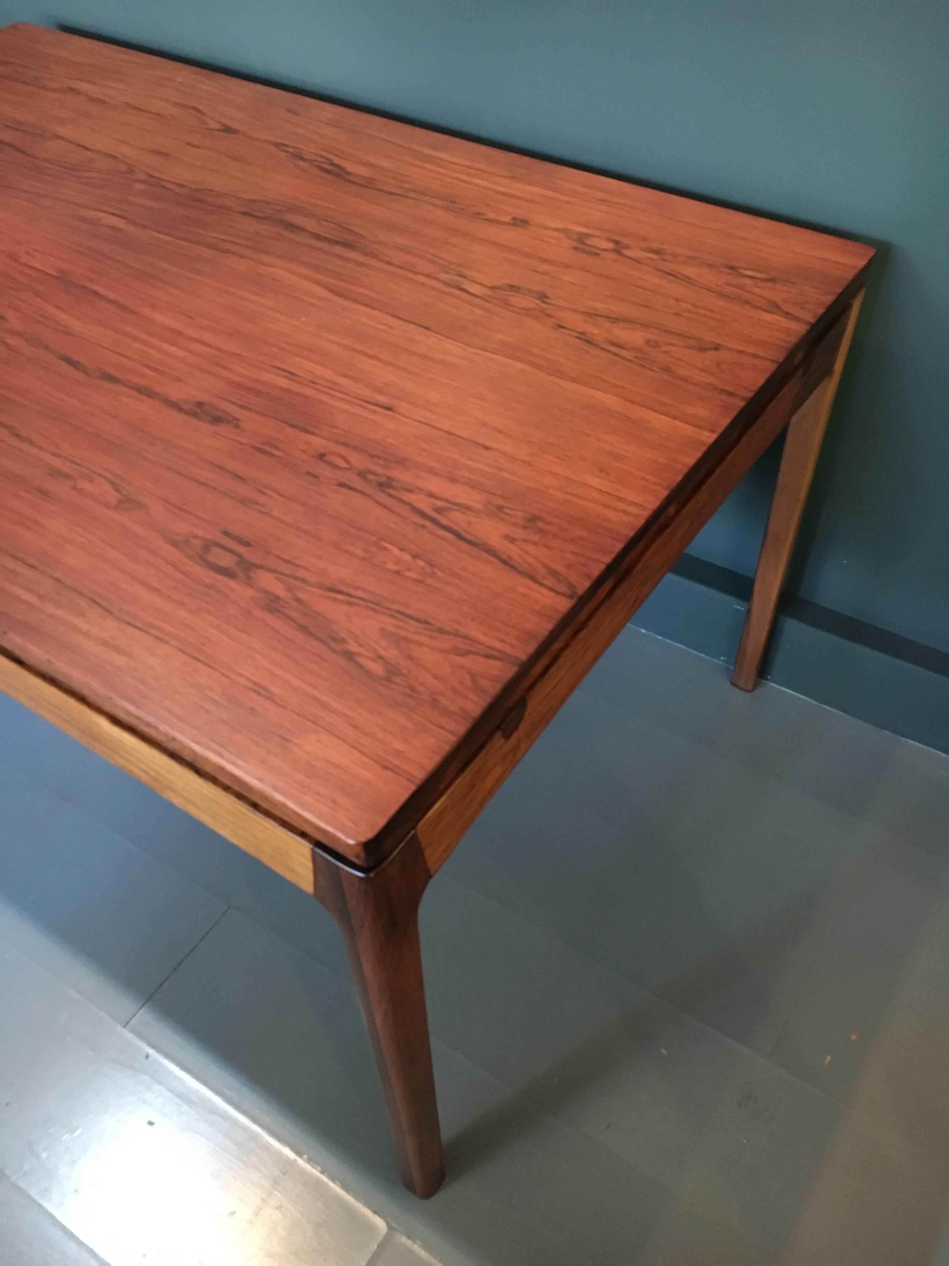 Danish Rosewood Midcentury Dining Table, Double Extending 3