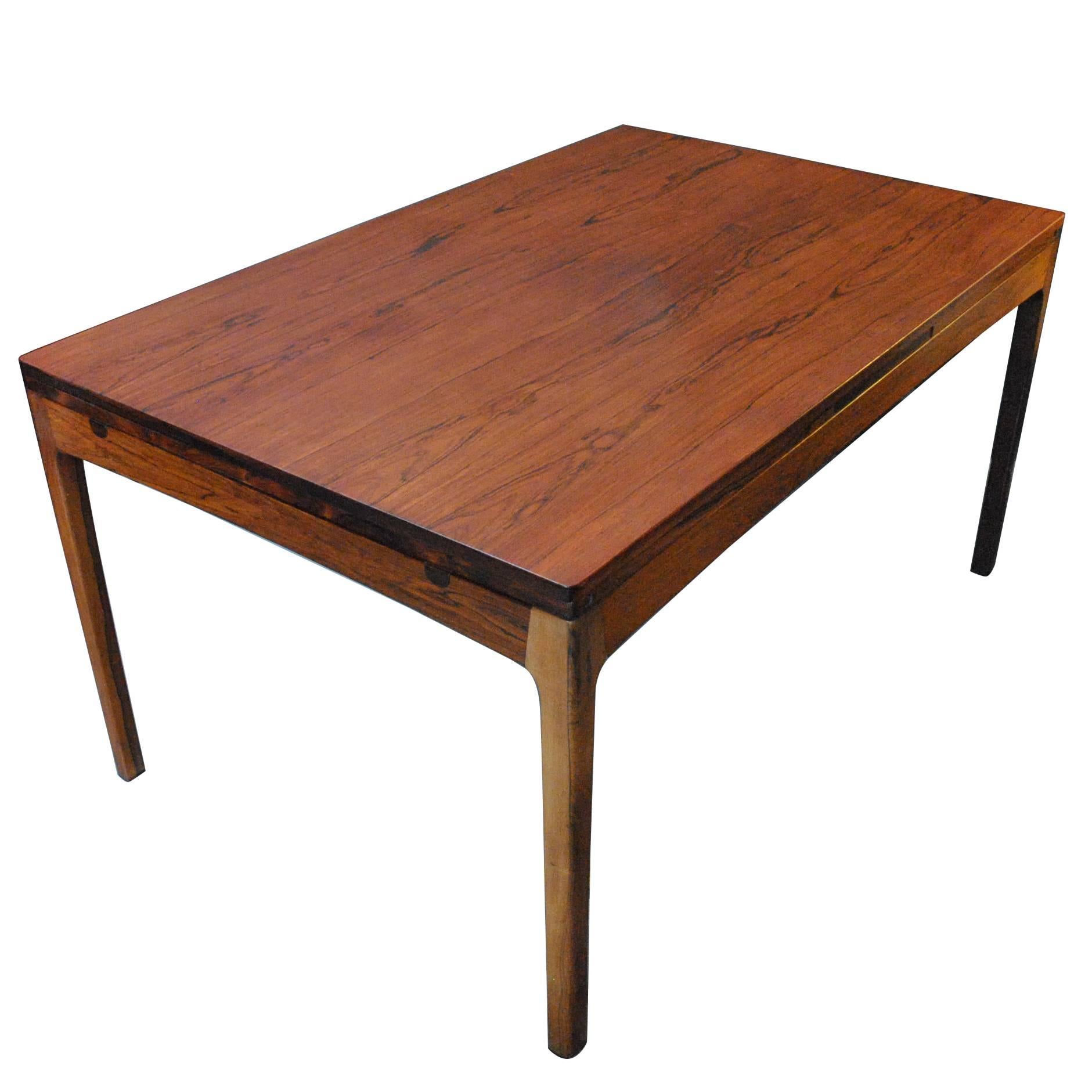 Danish Rosewood Midcentury Dining Table, Double Extending