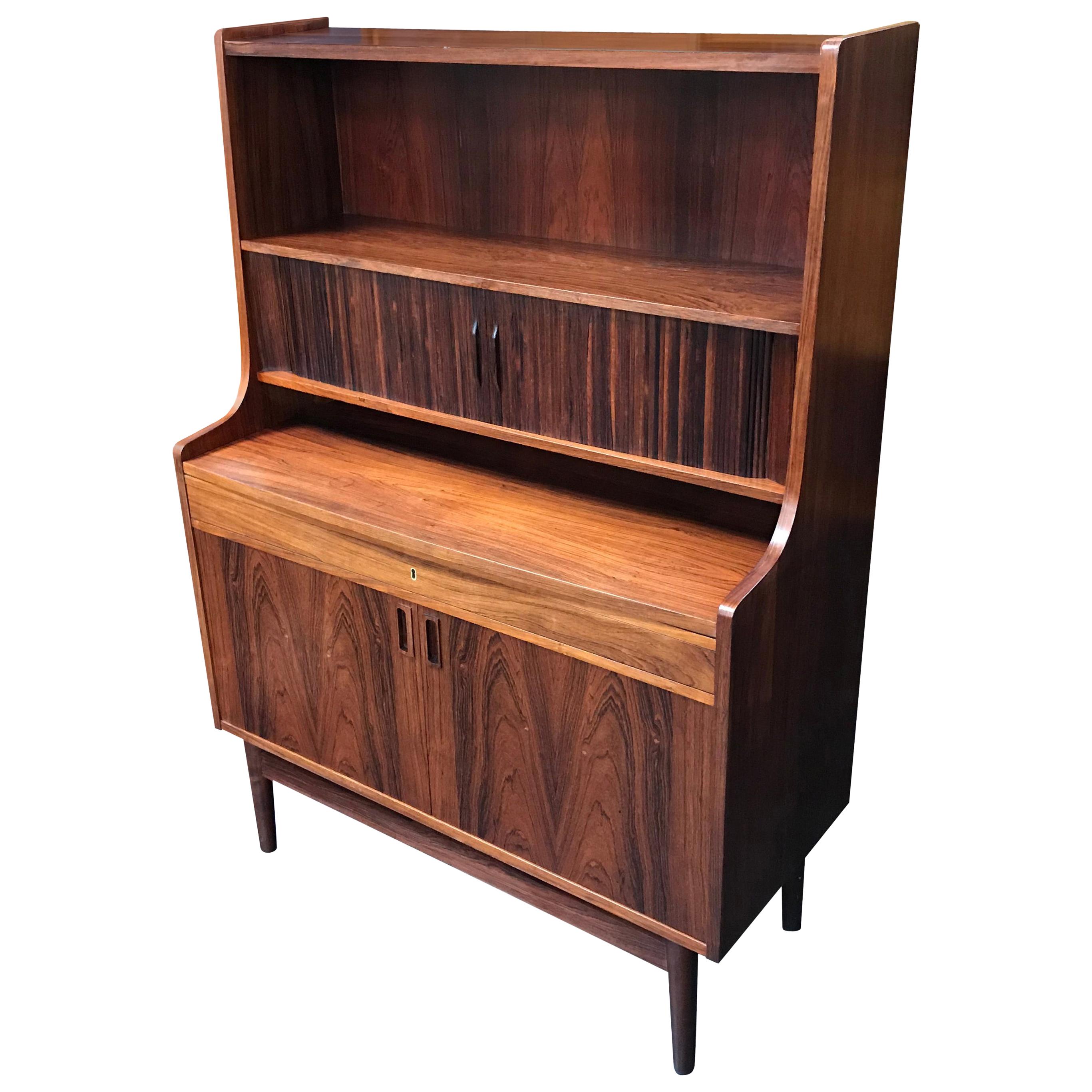 Danish Rosewood Midcentury Writing Bureau Desk by Bornholm Møbelfabrik For Sale