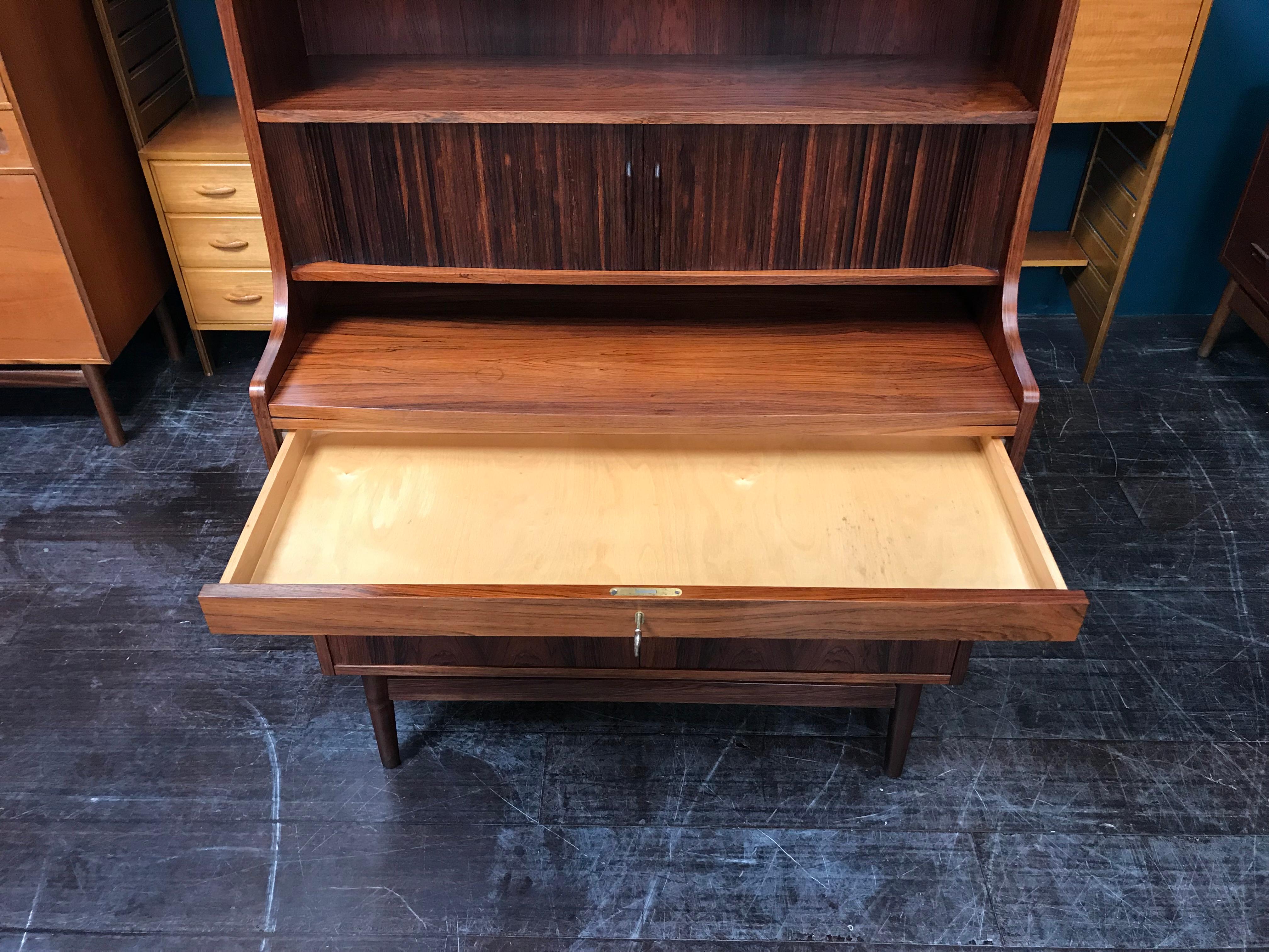 Danish Rosewood Midcentury Writing Bureau Desk by Bornholm Møbelfabrik For Sale 5