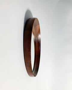 Miroir danois en bois de rose avec cadre asymétrique Th Poss Eftf, Danemark, années 1960