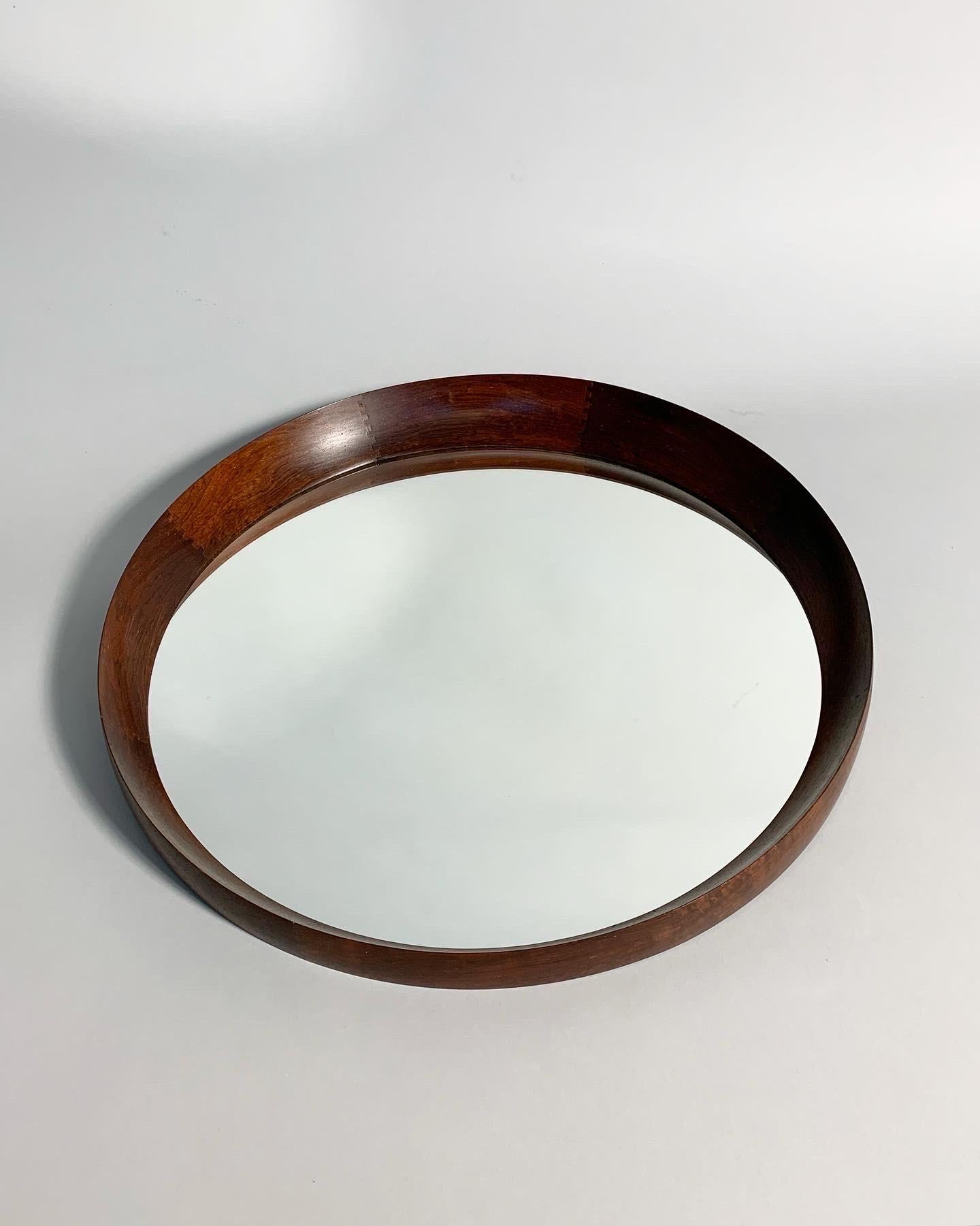 Danish Rosewood Mirror Asymmetrical Frame Th Poss Eftf, Denmark, 1960s In Good Condition In Basel, BS
